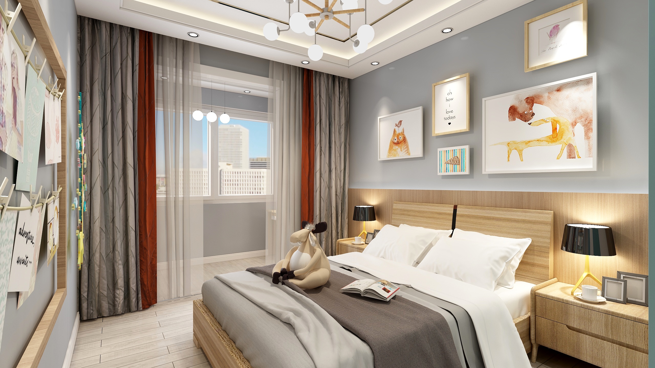 龙合装饰-童话一层次卧装修效果图第1张