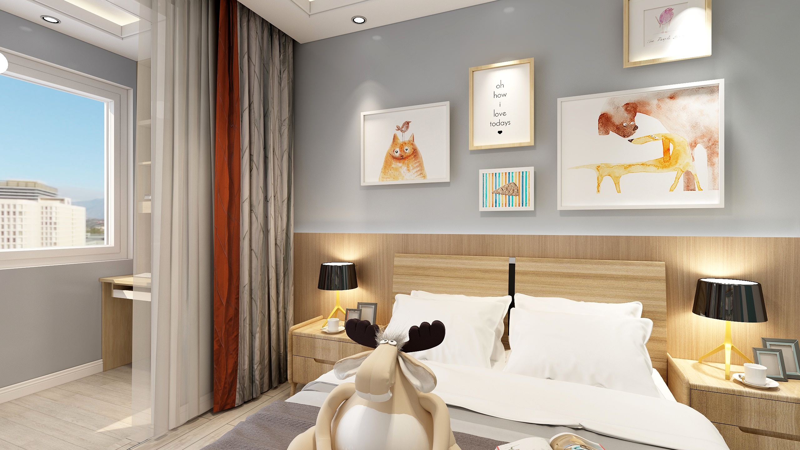 龙合装饰-童话一层次卧装修效果图第2张