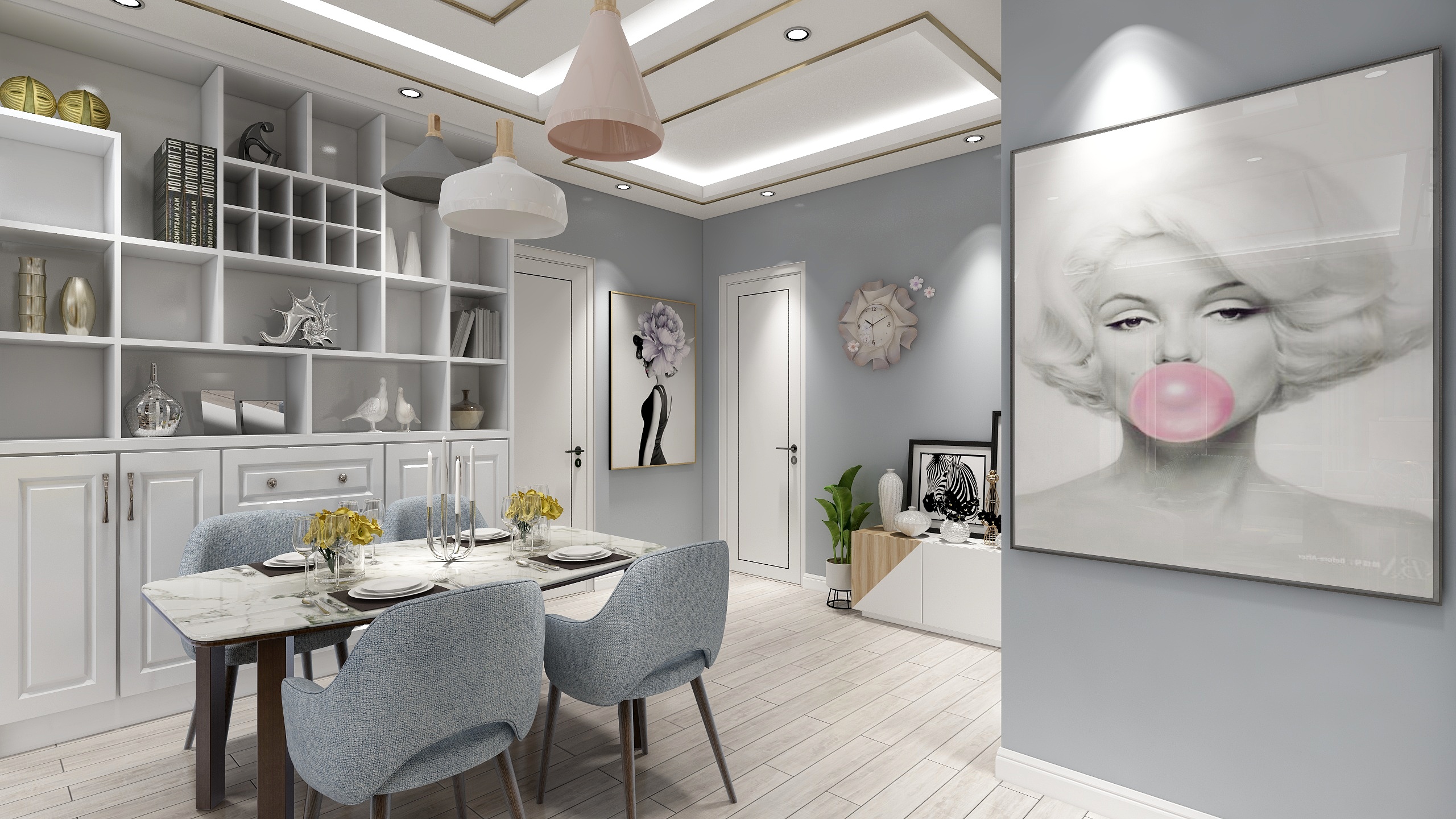 龙合装饰-童话一层客餐厅装修效果图第3张