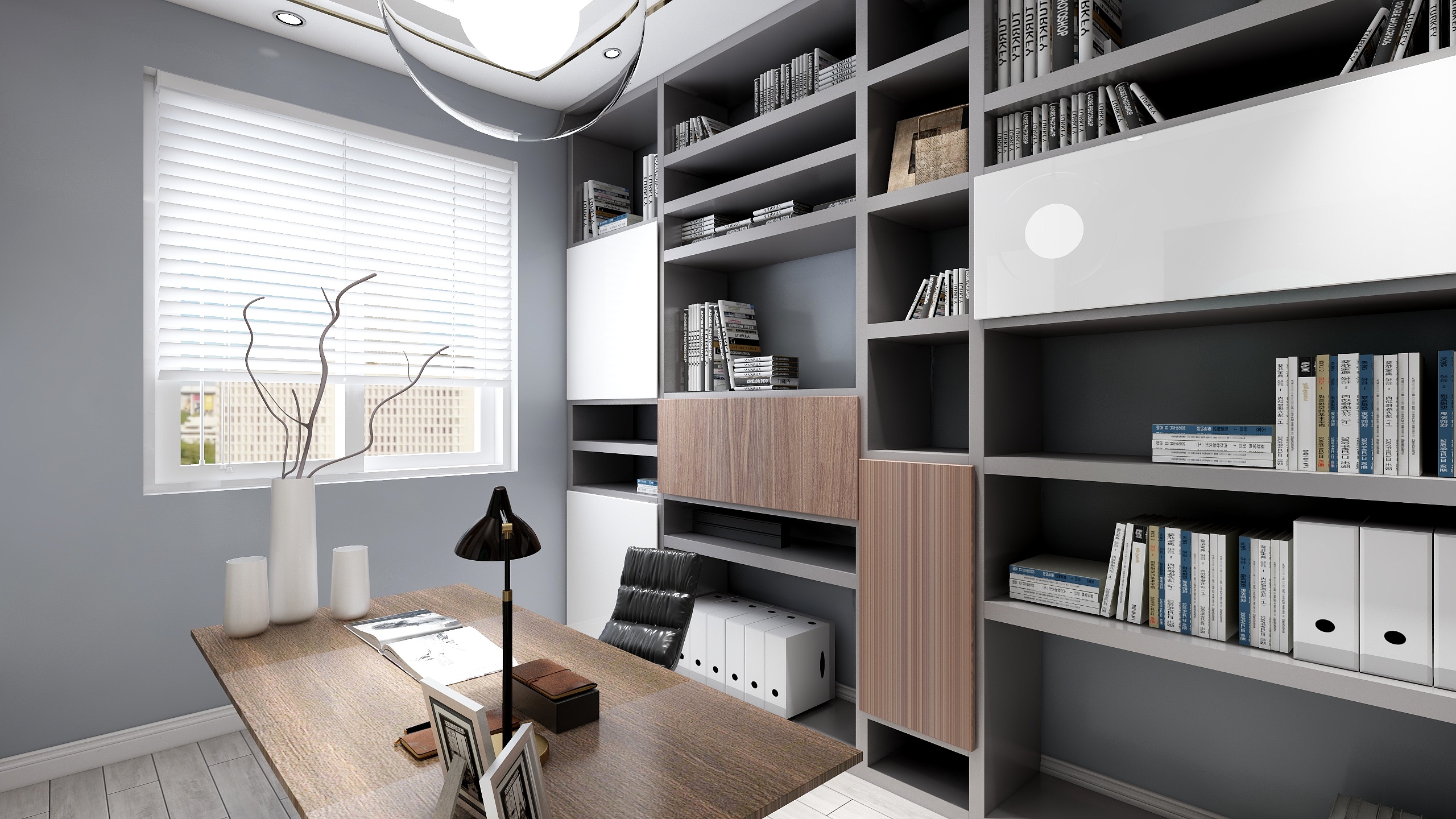 龙合装饰-童话一层书房装修效果图第3张