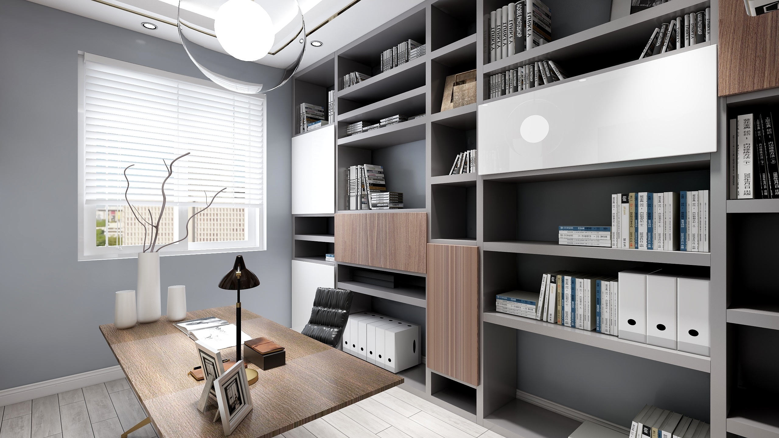 龙合装饰-童话一层书房装修效果图第1张