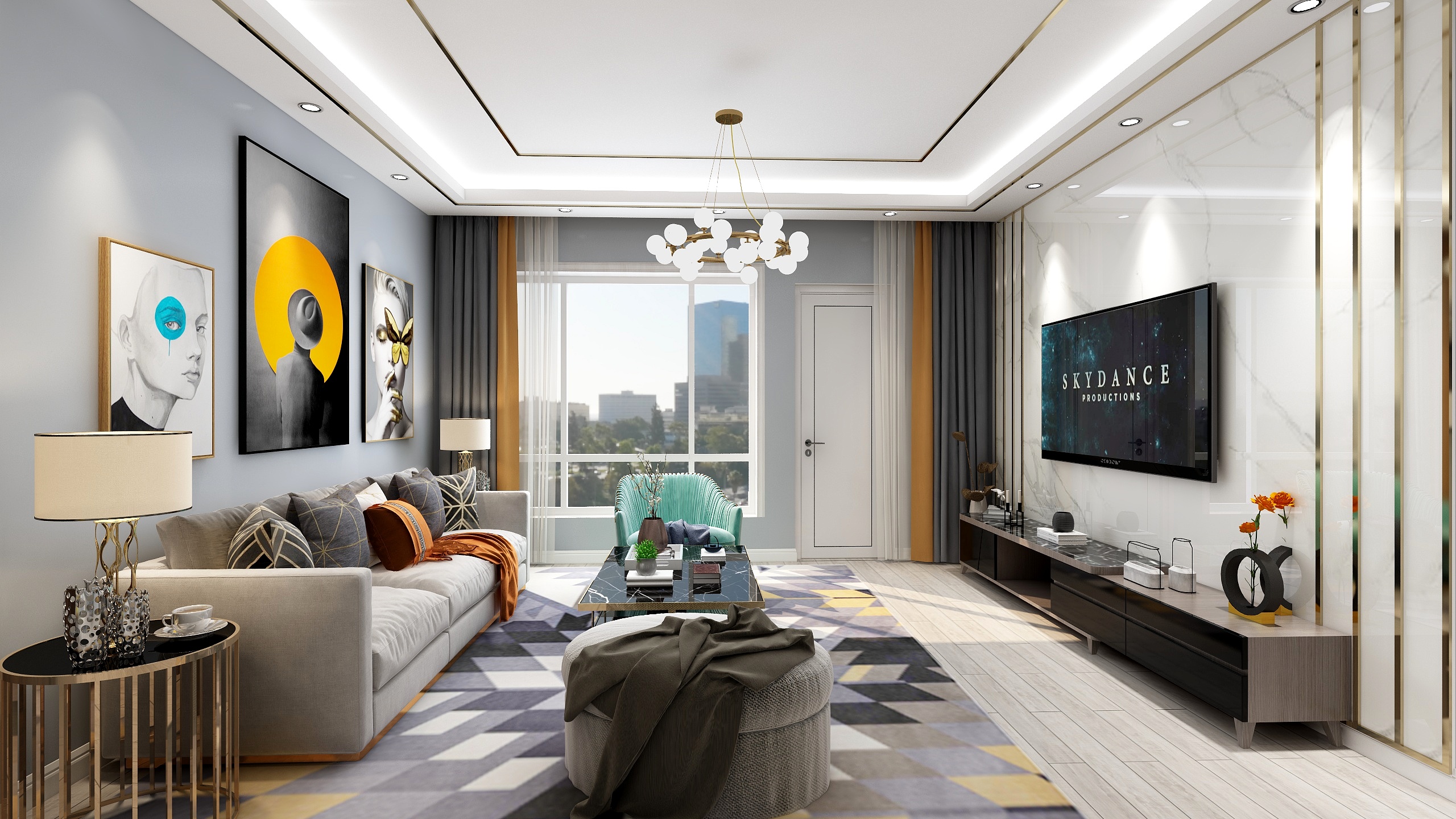 龙合装饰-童话一层客餐厅装修效果图第1张