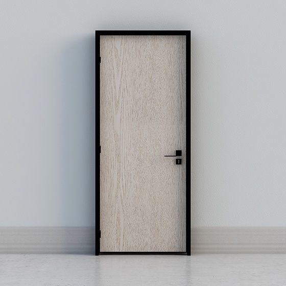 Elegant Black Interior Door 3D Model for Modern Homes
