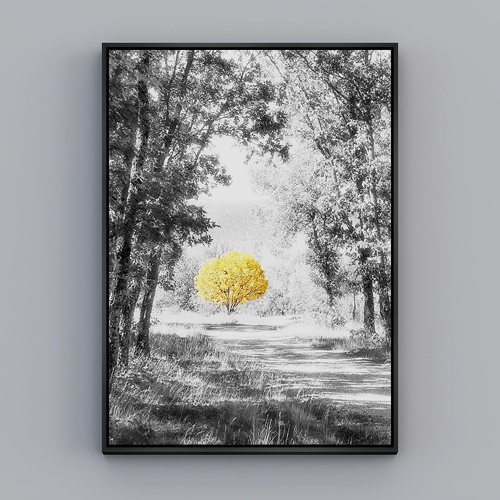 饰画联盟-北欧素色-单幅-装饰画-XJ0083D模型