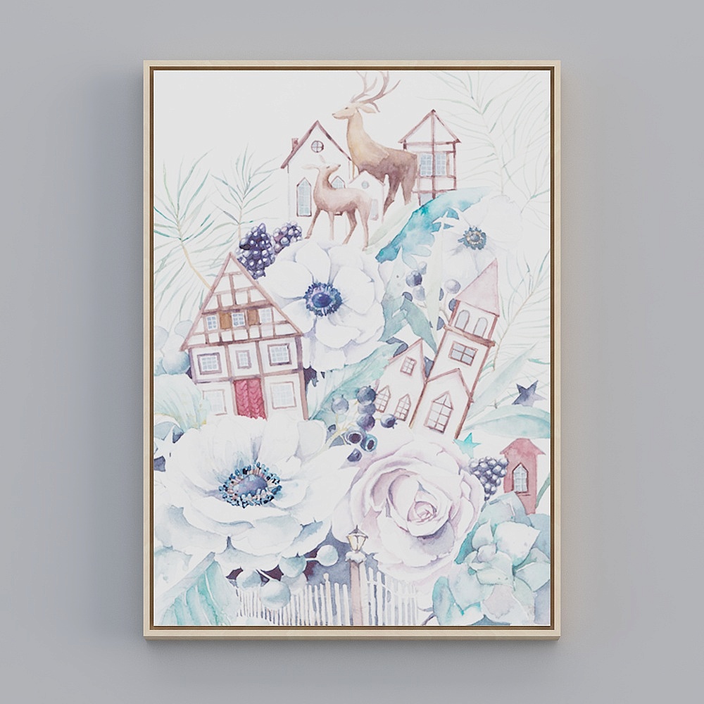 饰画联盟-北欧小清新-单幅-装饰画-CB0363D模型