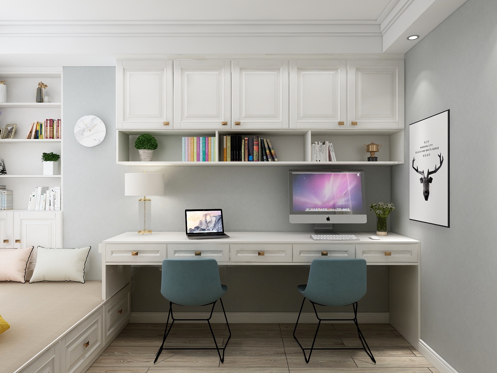 朱晨希-162㎡简美两居一层多功能室装修效果图第3张