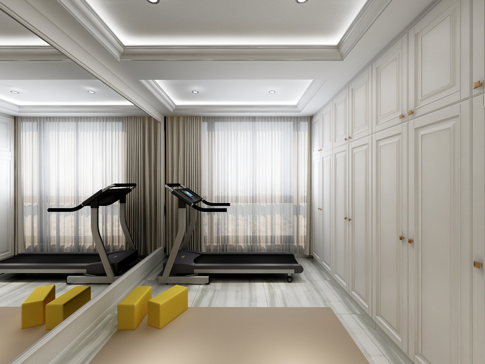 朱晨希-162㎡简美两居一层健身区域装修效果图第1张