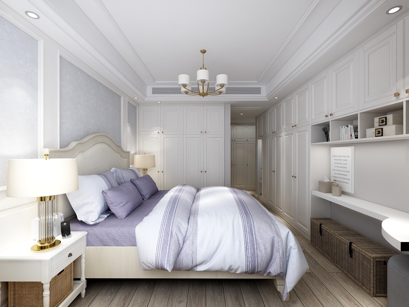 朱晨希-162㎡简美两居一层主卧装修效果图第4张