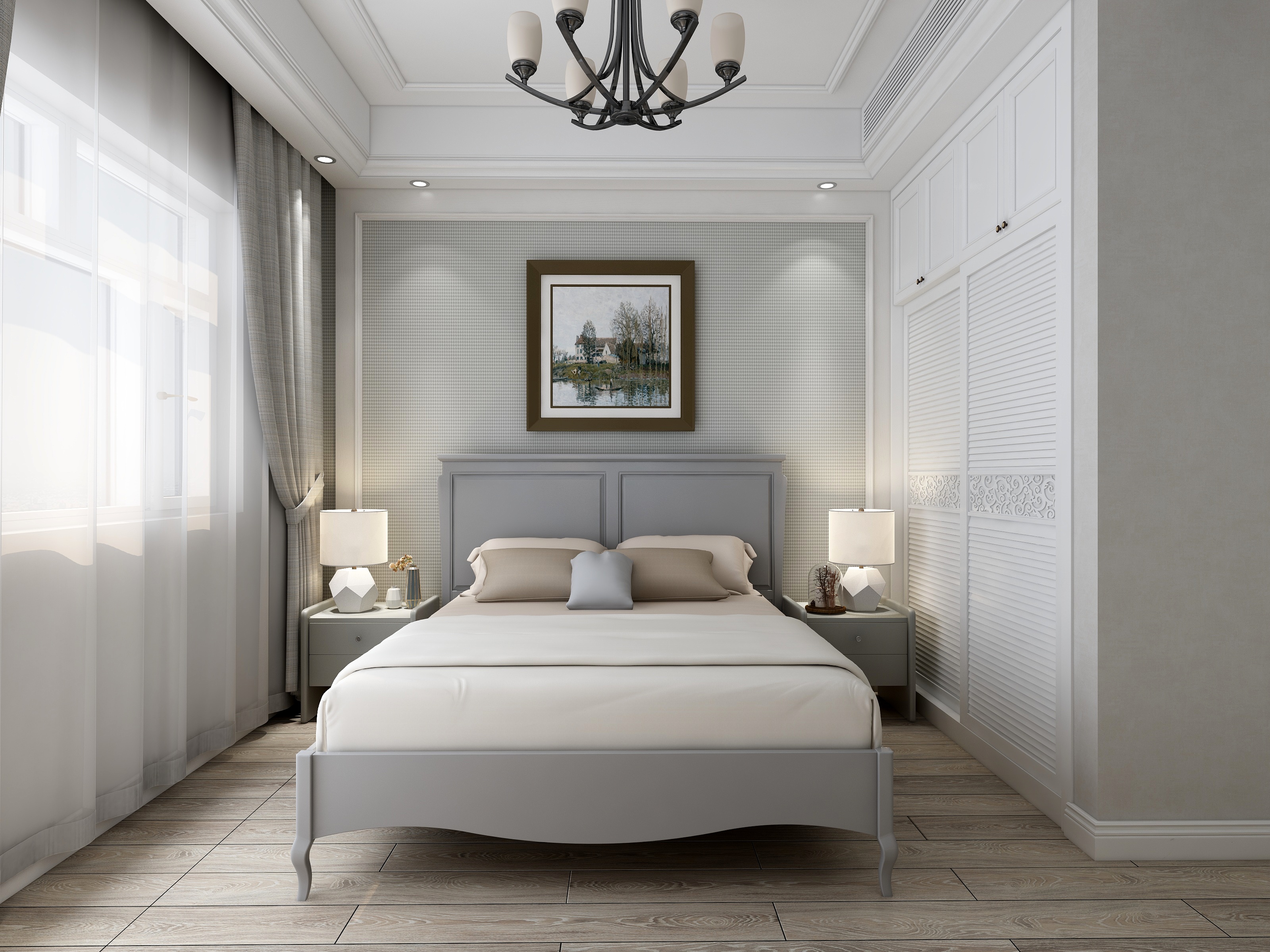 朱晨希-162㎡简美两居一层客房装修效果图第2张