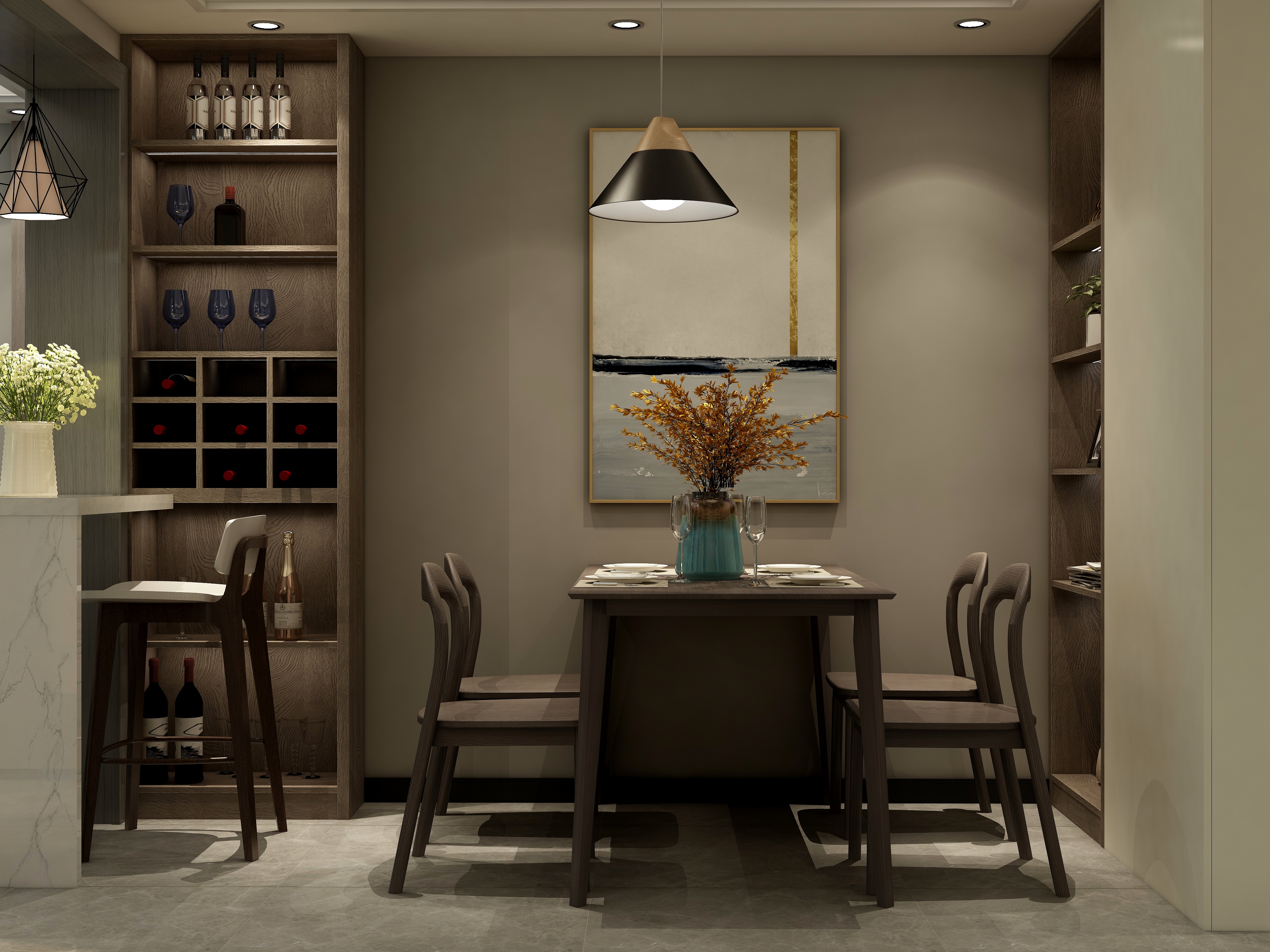 章保信-《灰度》-124㎡现代三居装修效果图