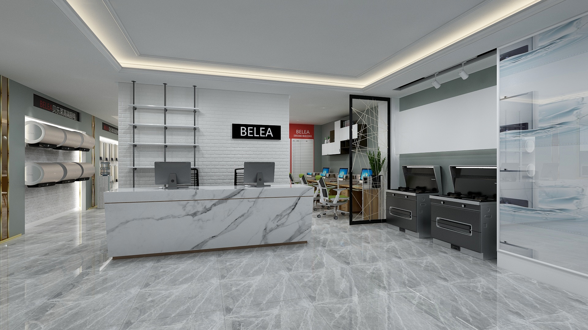 会画图的小欢喜-贝乐莱展厅设计-装修设计方案