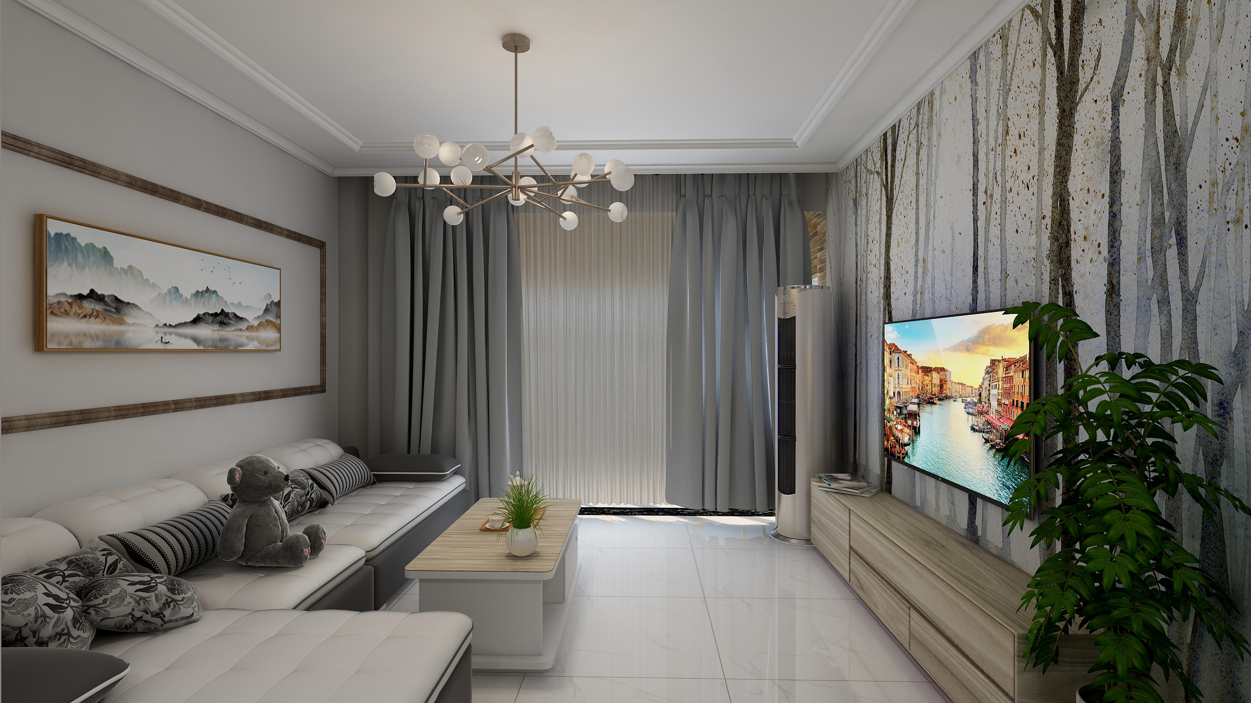 ₩杰₩-高坝2-A1户型效果图-装修设计方案