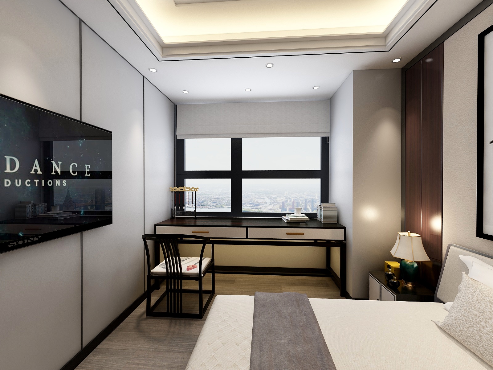 李青越-137㎡新中式三居一层老人房装修效果图第2张