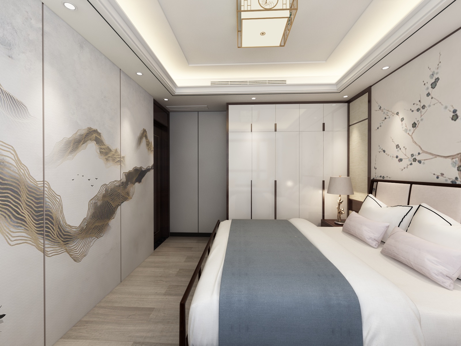 李青越-137㎡新中式三居一层儿童房装修效果图第1张