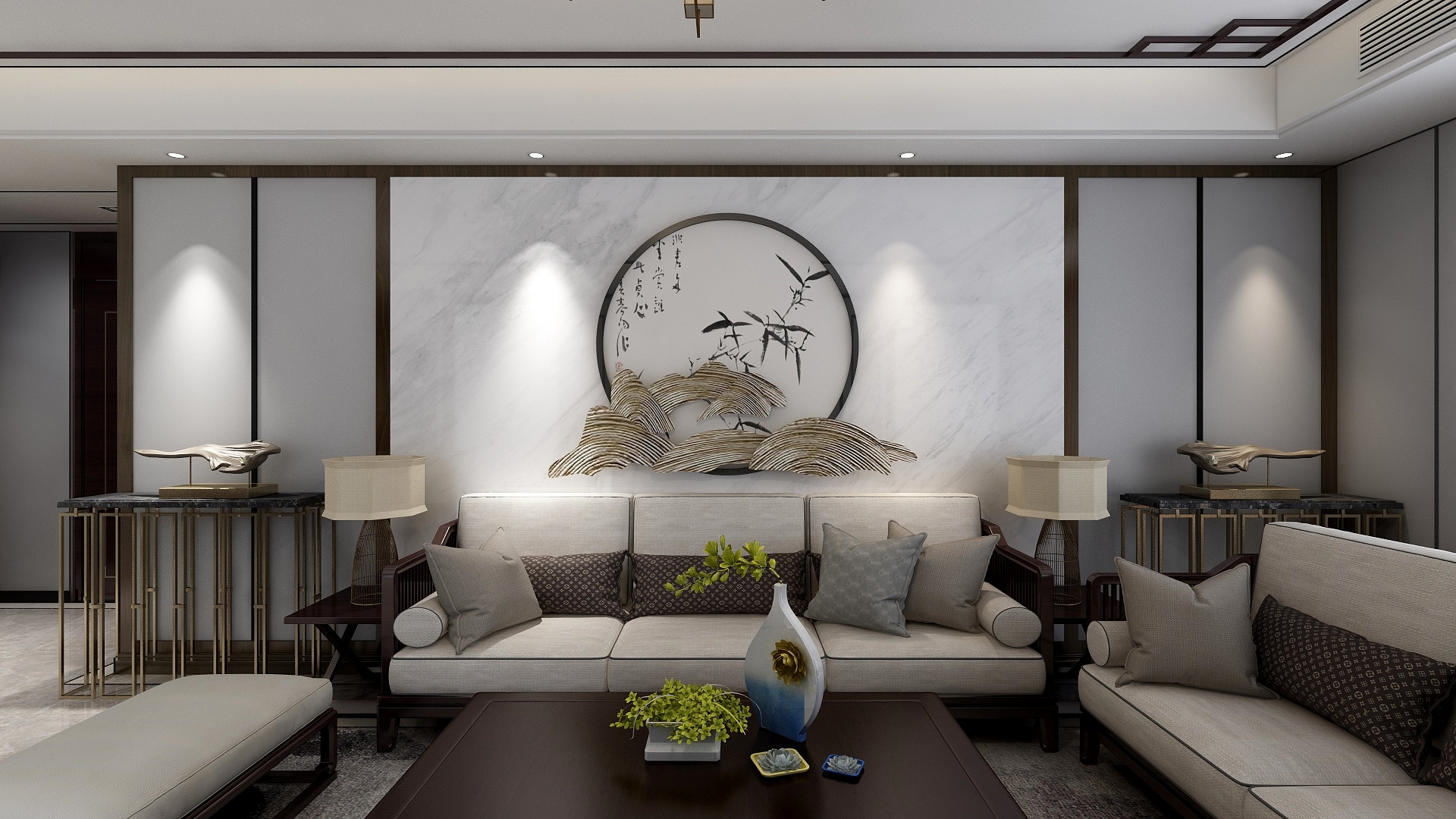 李青越-137㎡新中式三居装修效果图