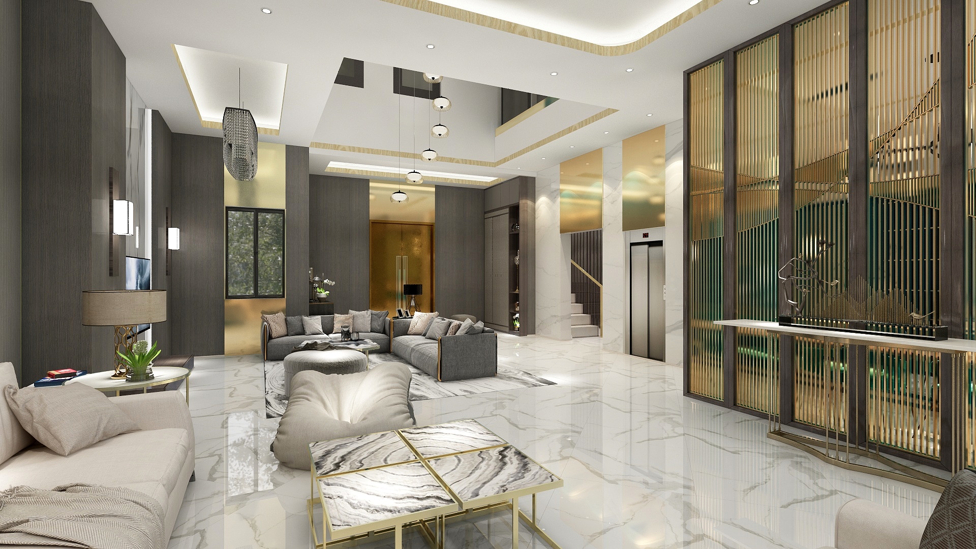 匠人杜俊-美的一稿，客厅，台球室，酒窖。-副本-装修设计方案