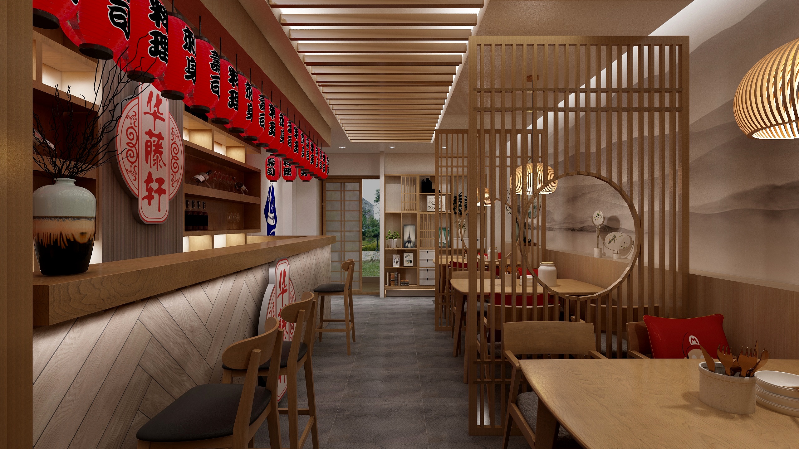 方案----46方日式料理店装修效果图