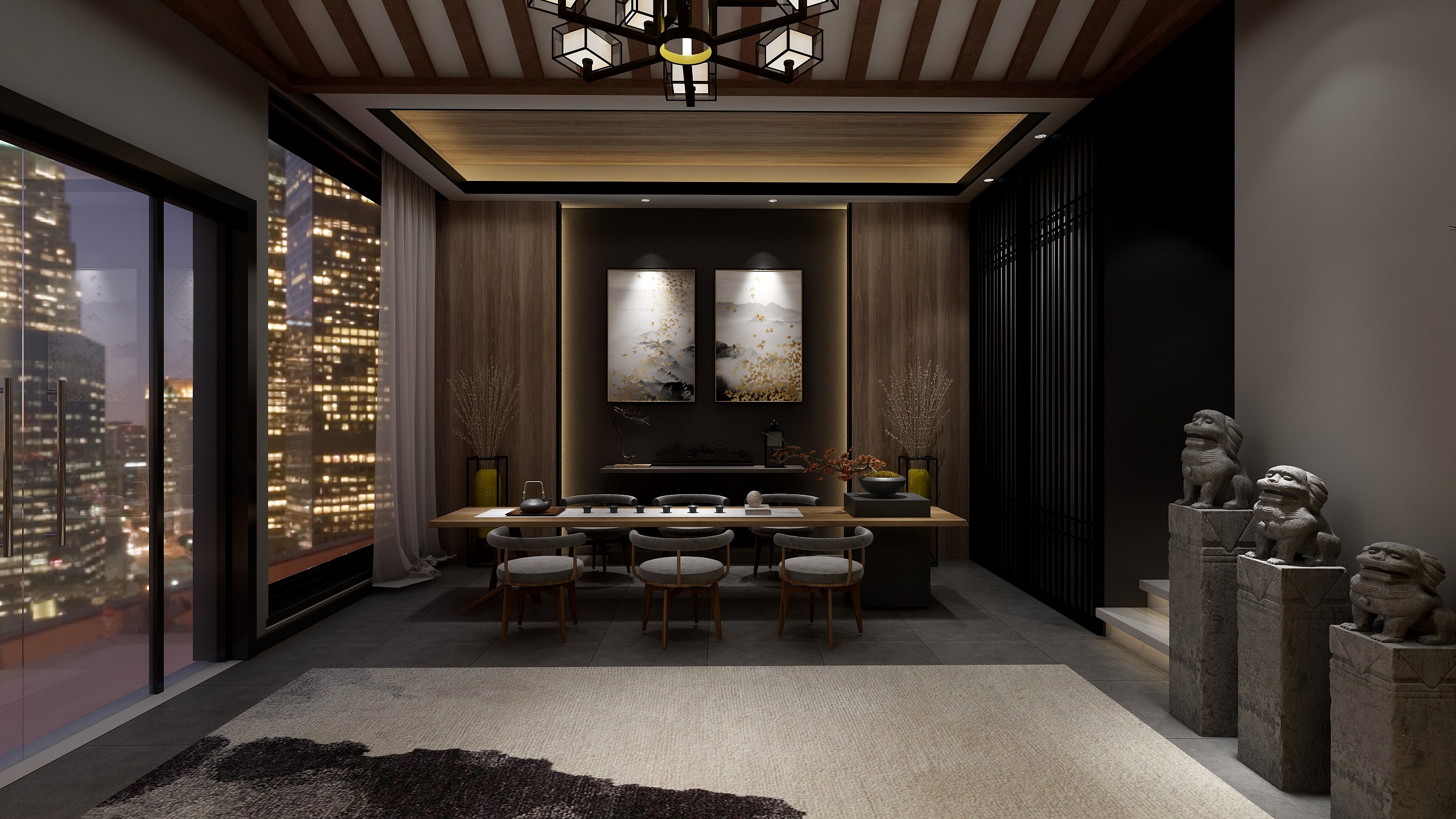 青河设计-工装顶级会所装修效果图