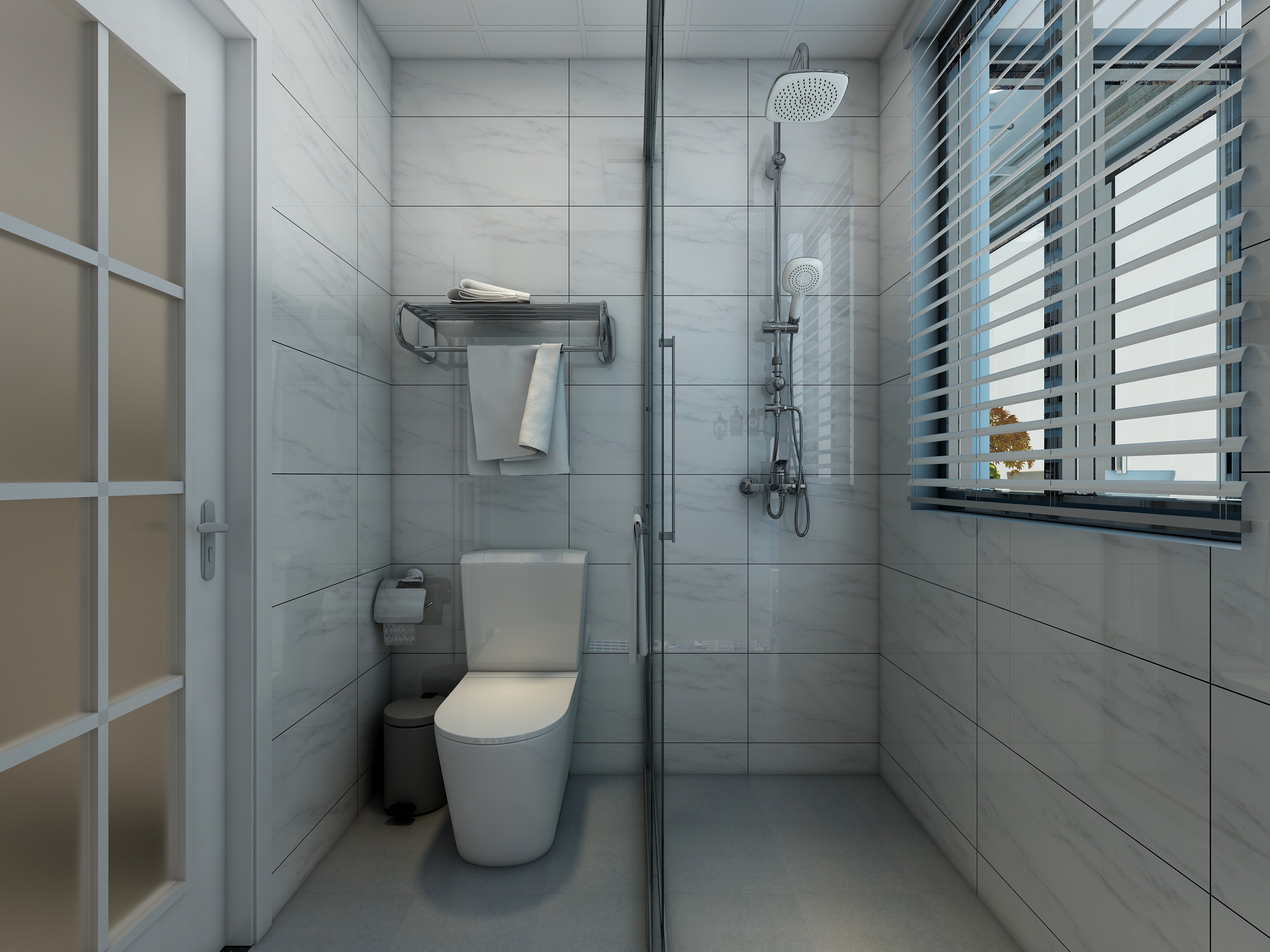 李立猛-现代简约三居室一层卫生间装修效果图第2张