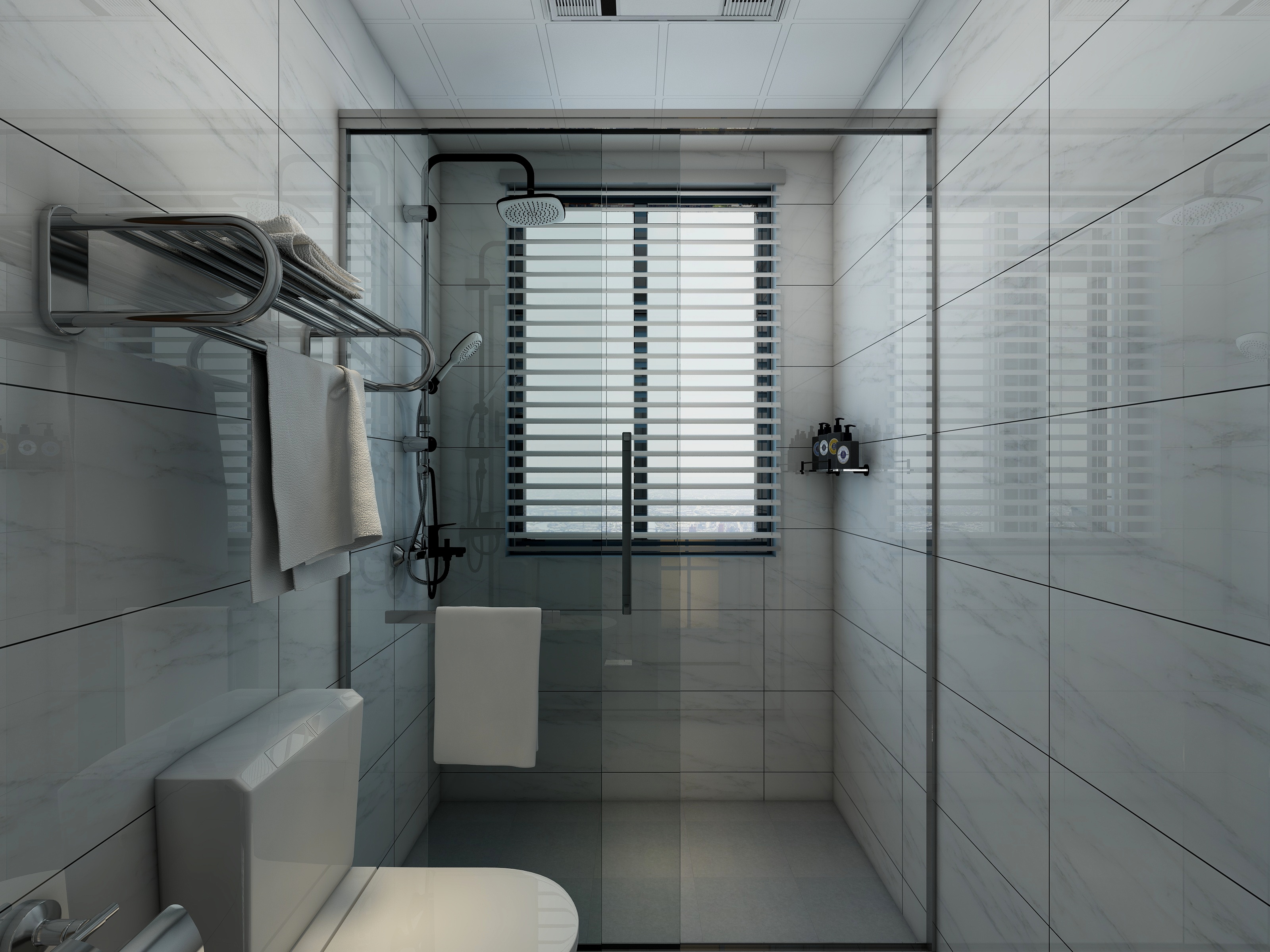 李立猛-现代简约三居室一层卫生间装修效果图第1张