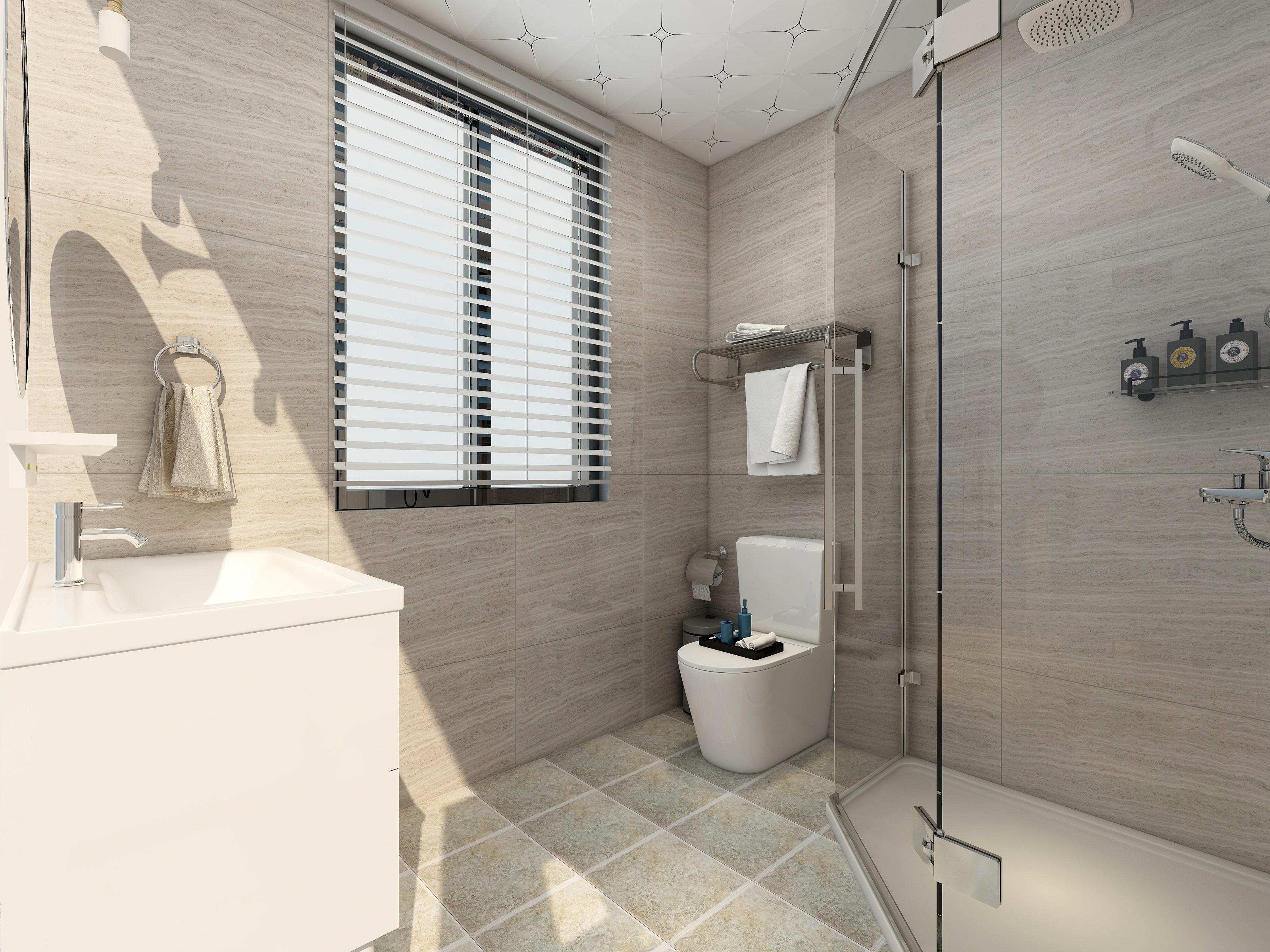 李立猛-现代简约三居室一层主卫生间装修效果图第2张