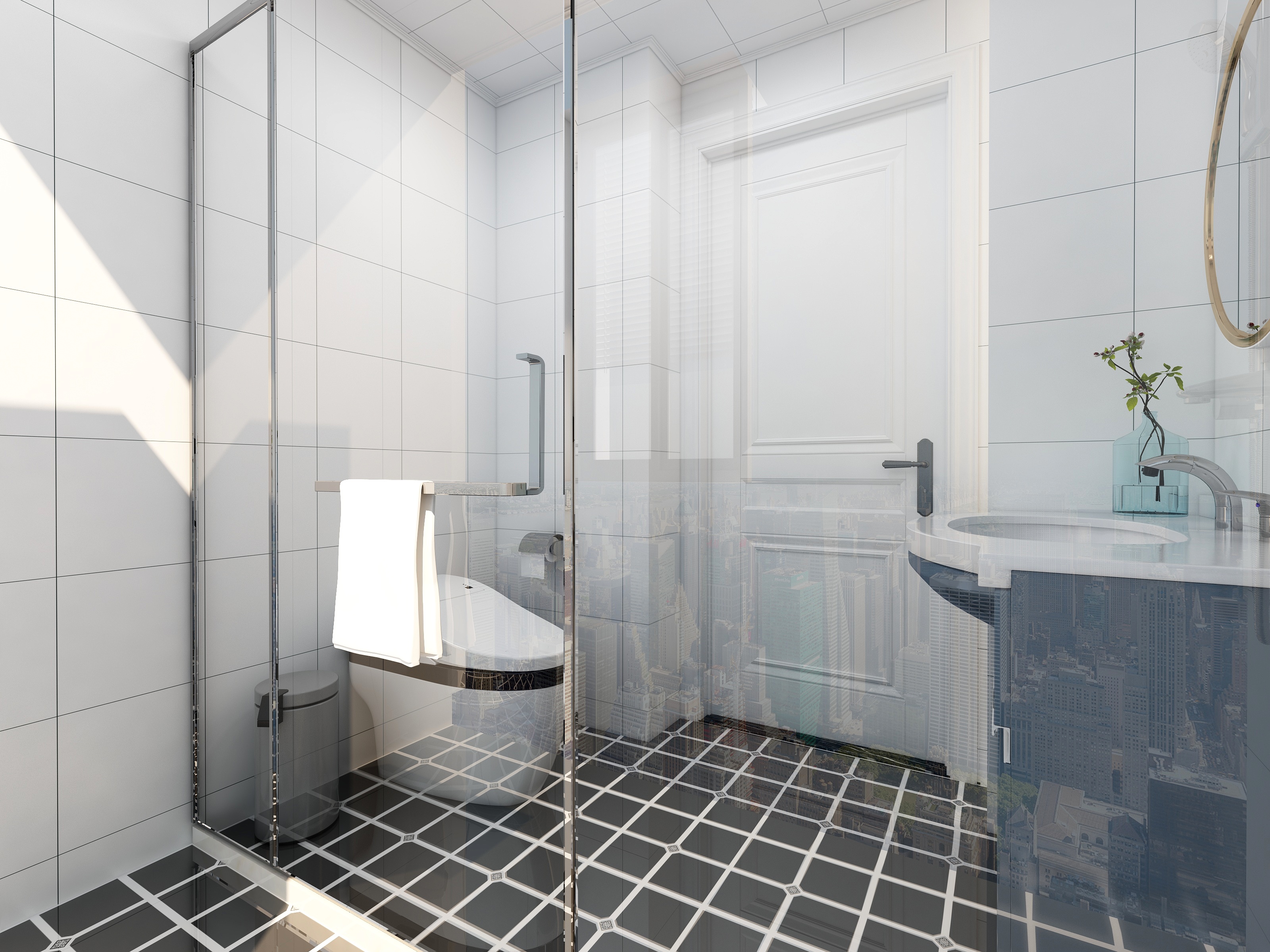 王瑛-132方北欧两居一层客卫装修效果图第1张