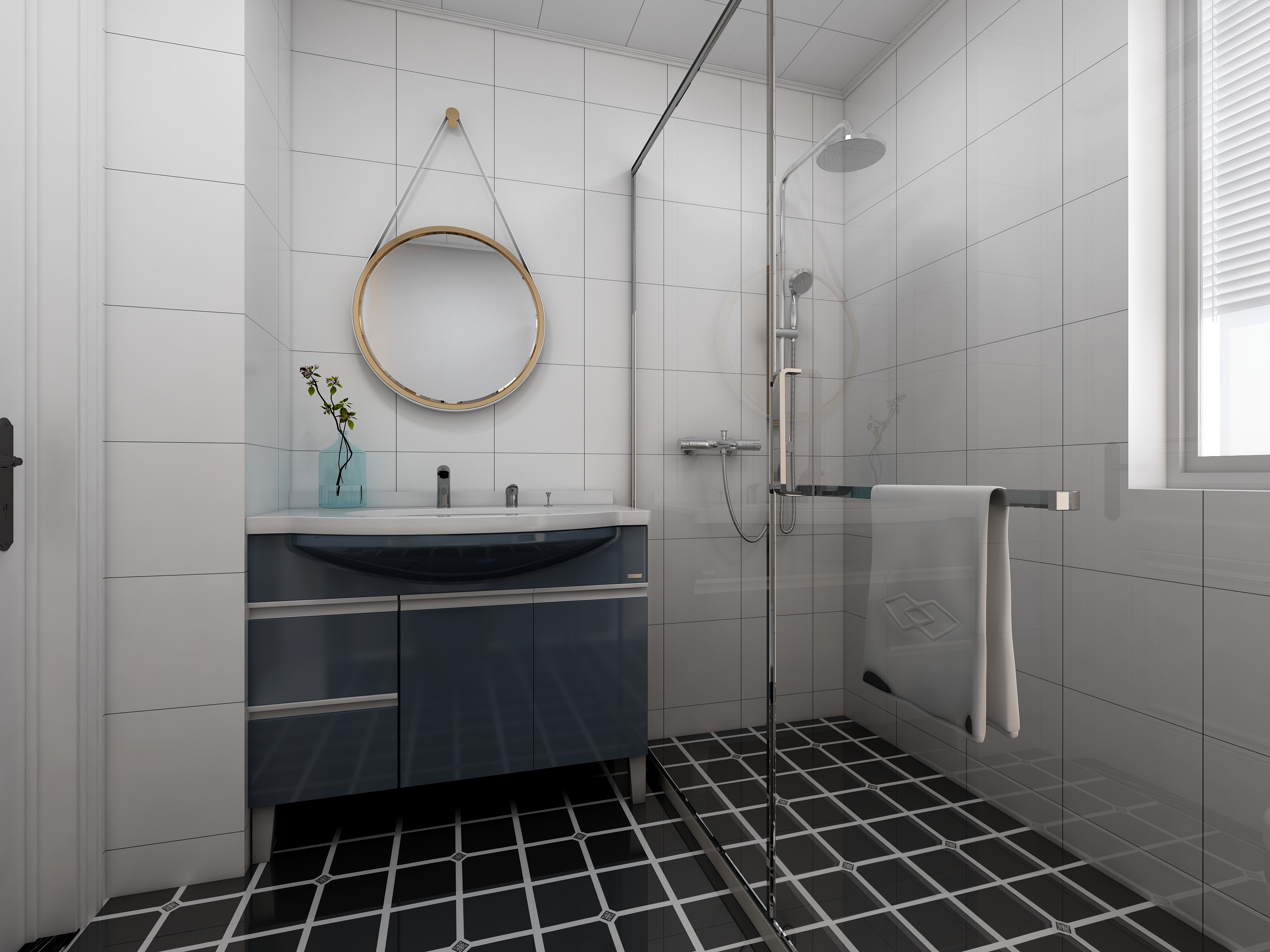 王瑛-132方北欧两居一层客卫装修效果图第2张