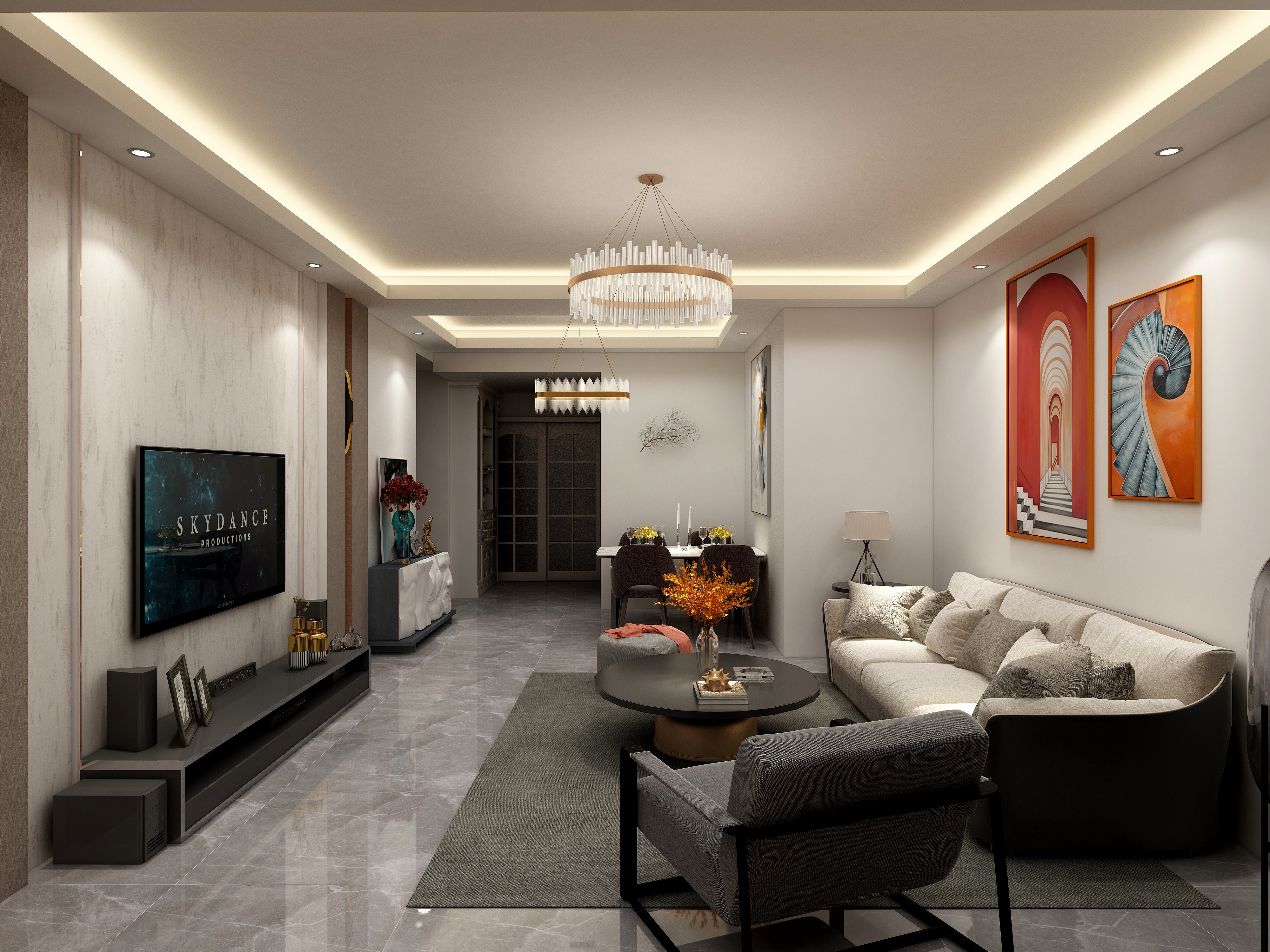 云南普洱浩辰装饰-151方混搭四居装修效果图