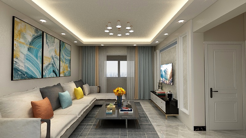 乙丙丁室内设计俱乐部-新空港孔雀城115.00㎡小高层3居户型3室3厅2卫1厨-装修设计方案