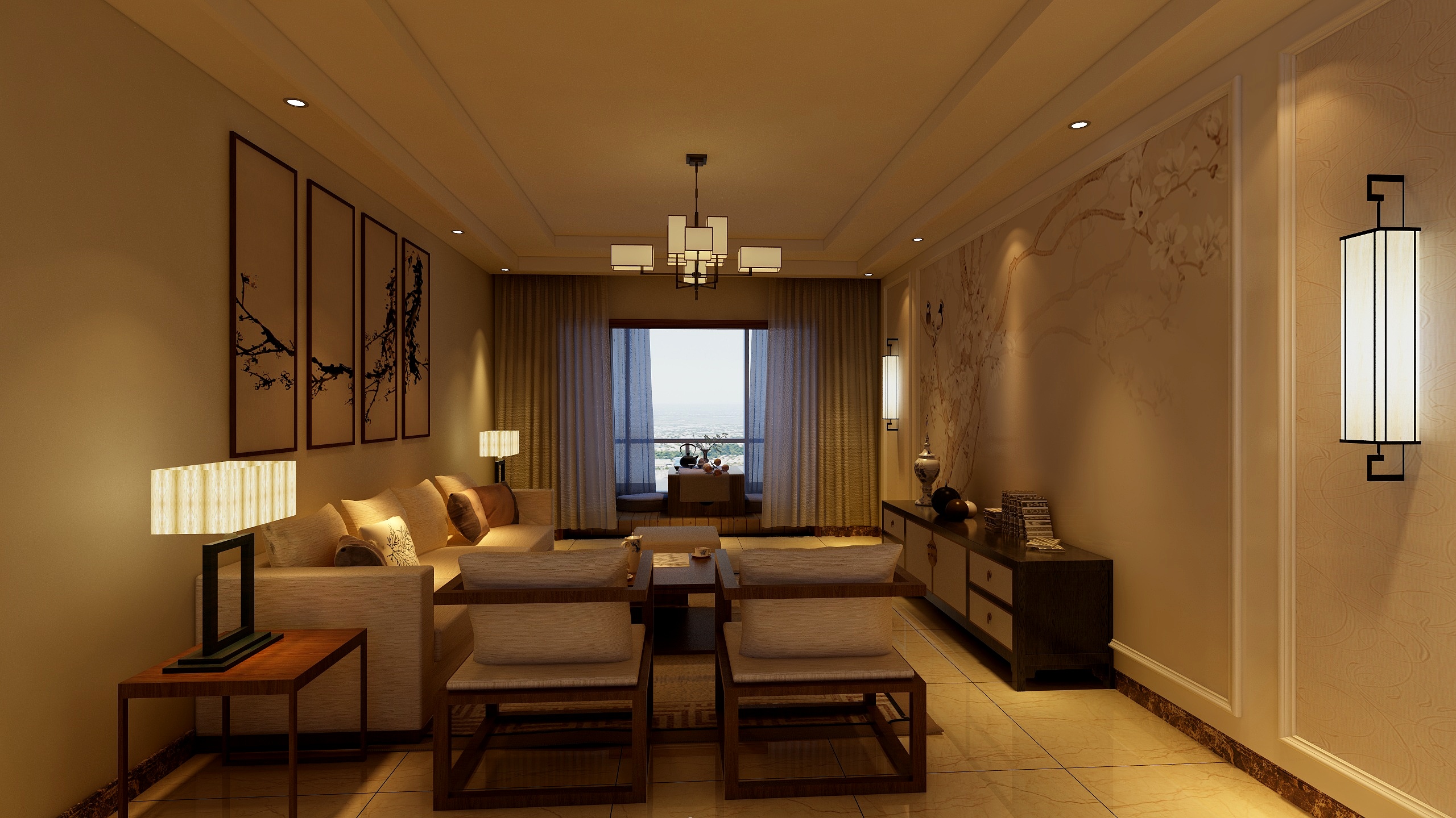 乡野设计师-李建新-时代俊园A1地块132平米章丽-装修设计方案