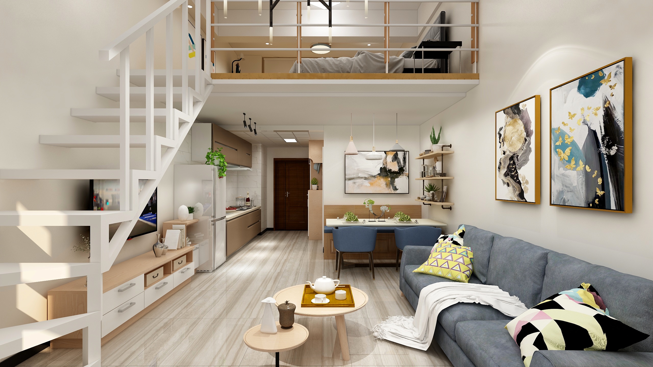 邓江平-长沙新力量装饰-大汉海派loft阁楼效果图-装修设计方案