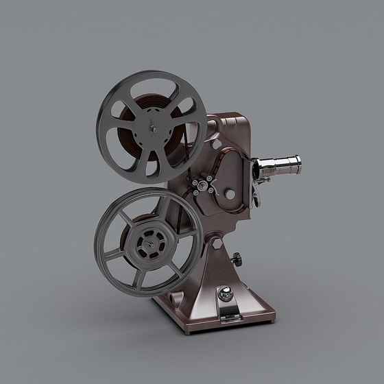 Vintage Black Cinema Projector 3D Model for Nostalgic Spaces