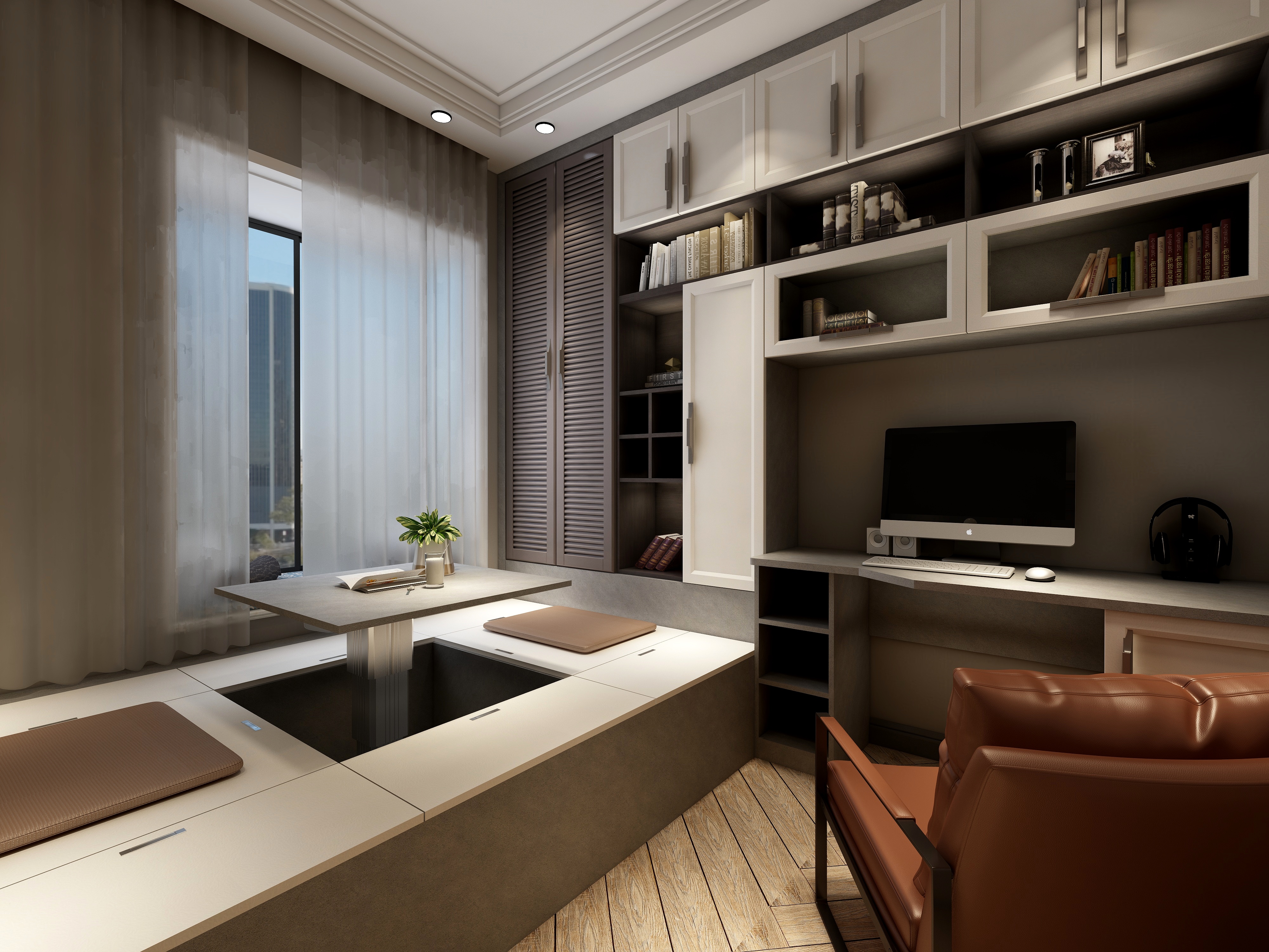 KUJIELE-238㎡自由轻中式四居装修效果图