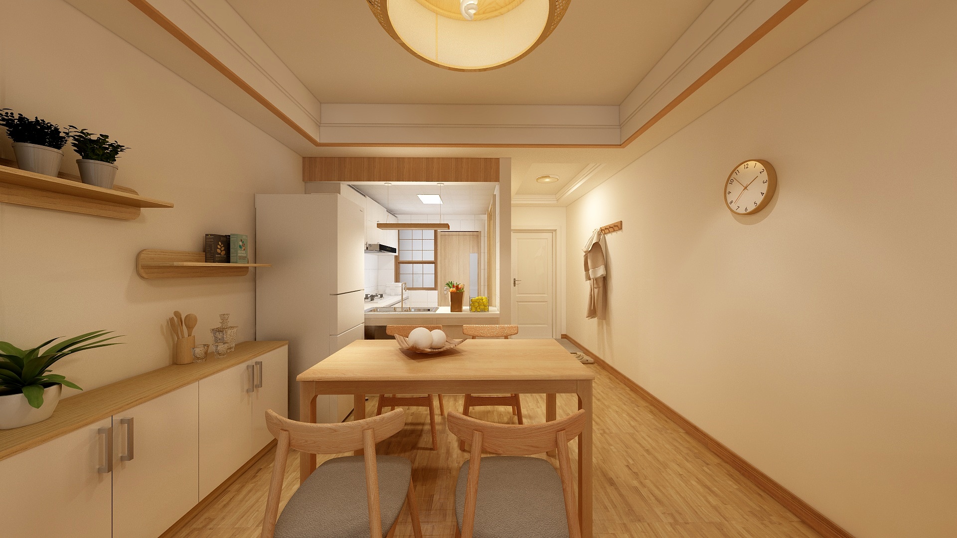 Maruk0-80方日式两居一层客餐厅装修效果图第4张