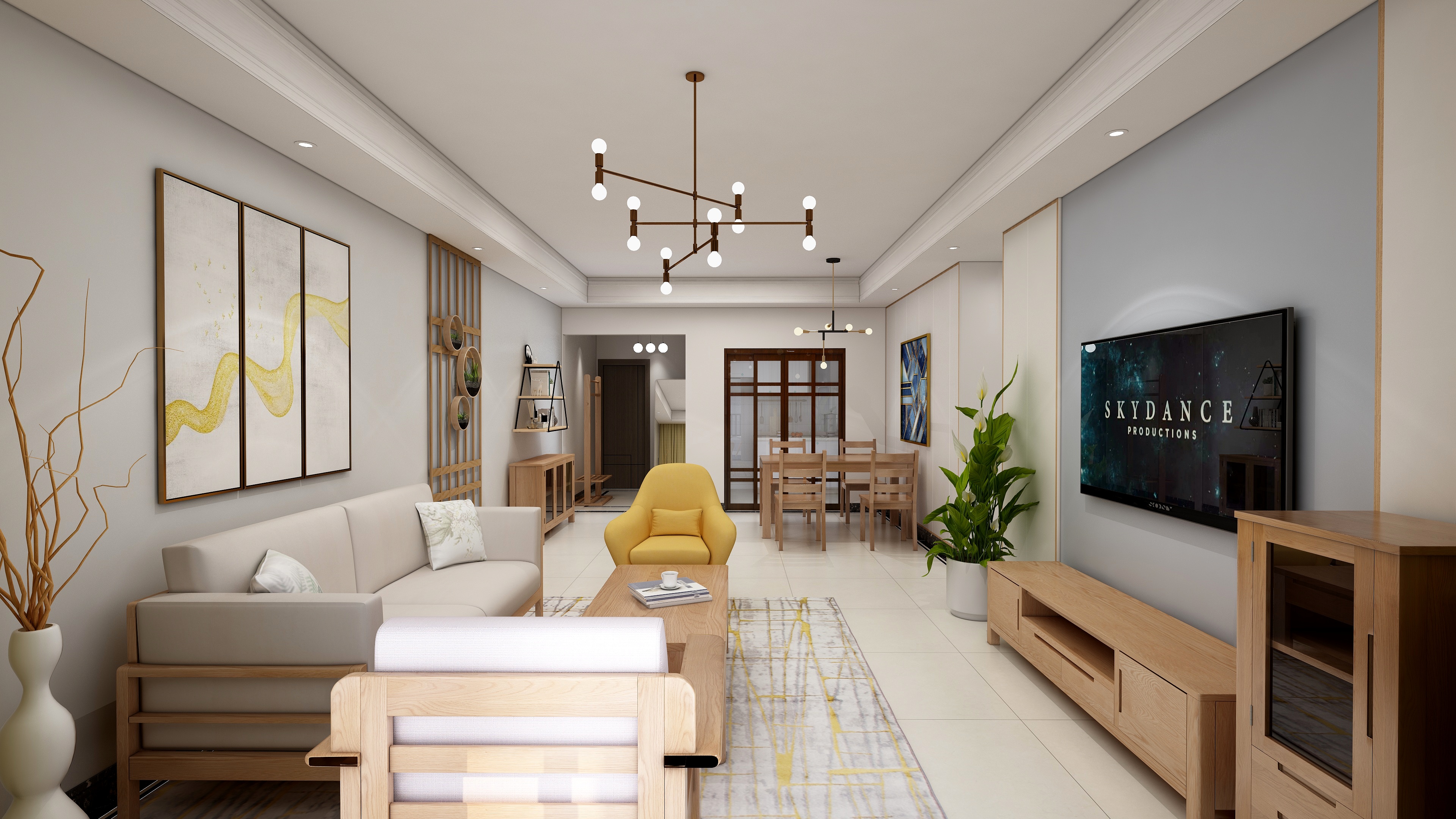 undefined-132㎡北欧两居装修效果图