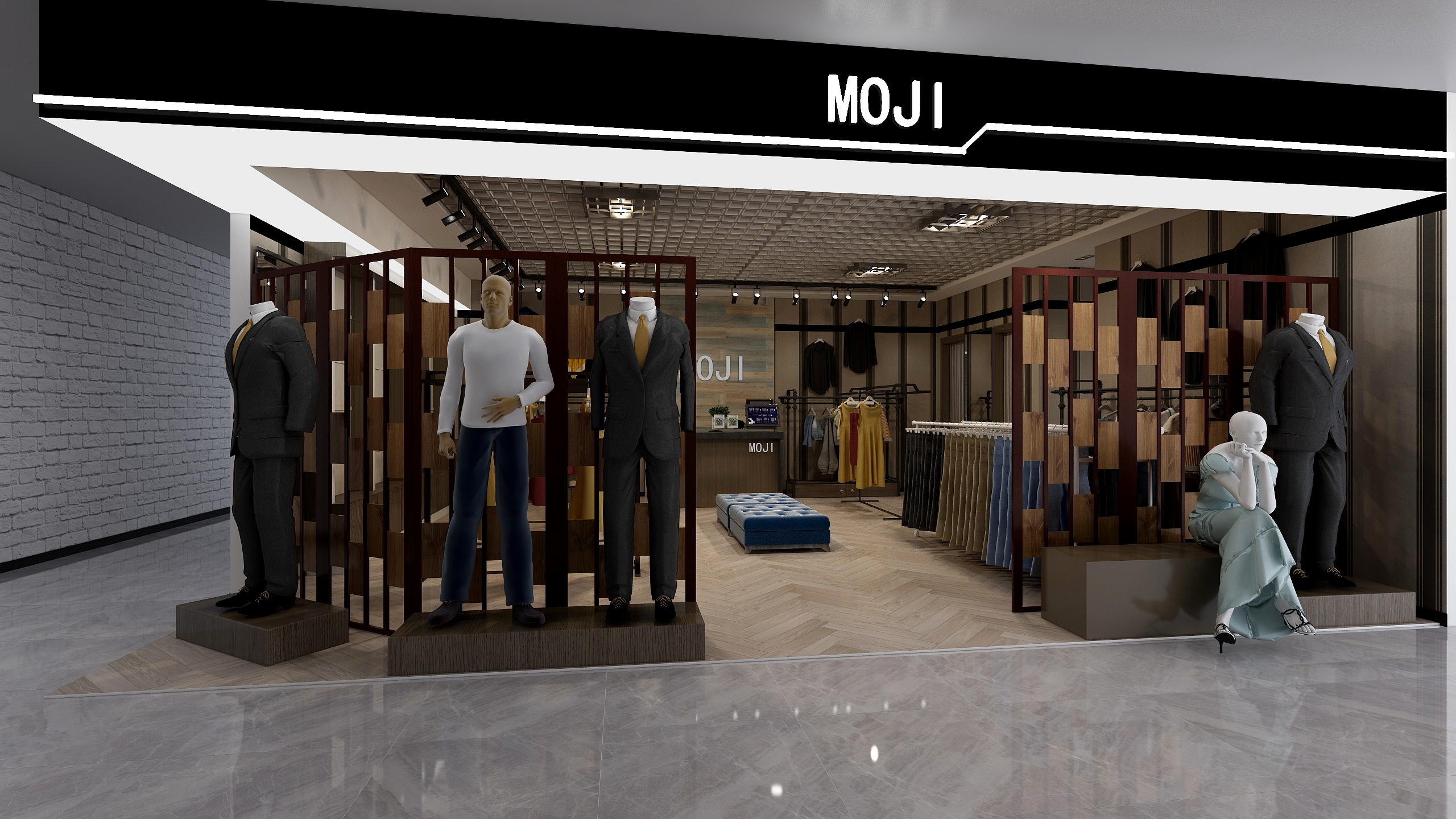 杜晓光-E+超市二楼服装店（男装）-装修设计方案