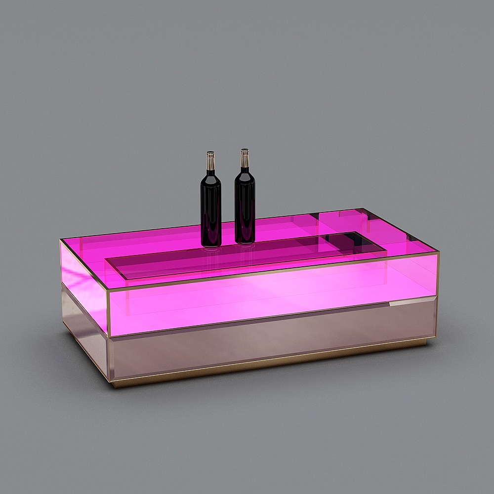 欧式KTV茶几粉色3D模型