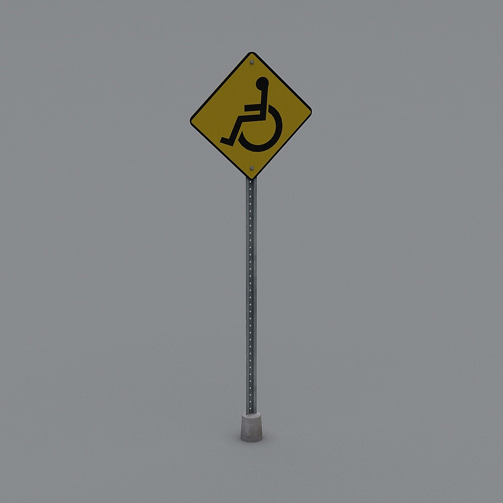 道路安全指示牌-43D模型