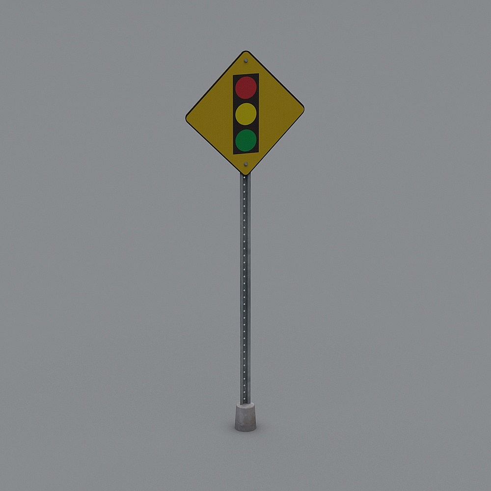 道路安全指示牌-23D模型