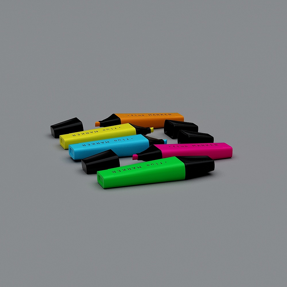 现代美术绘画用品-23D模型