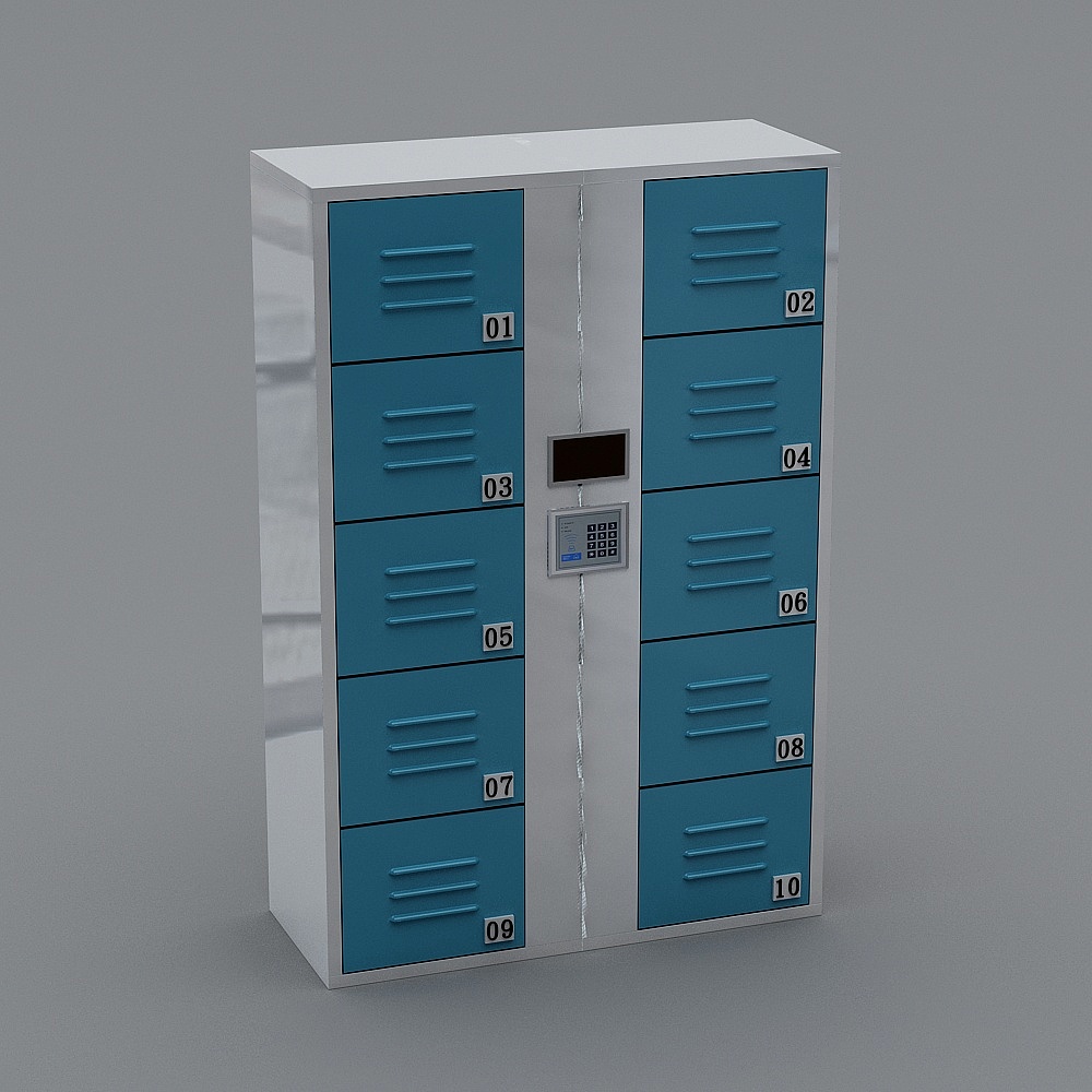 现代超市寄存柜3D模型