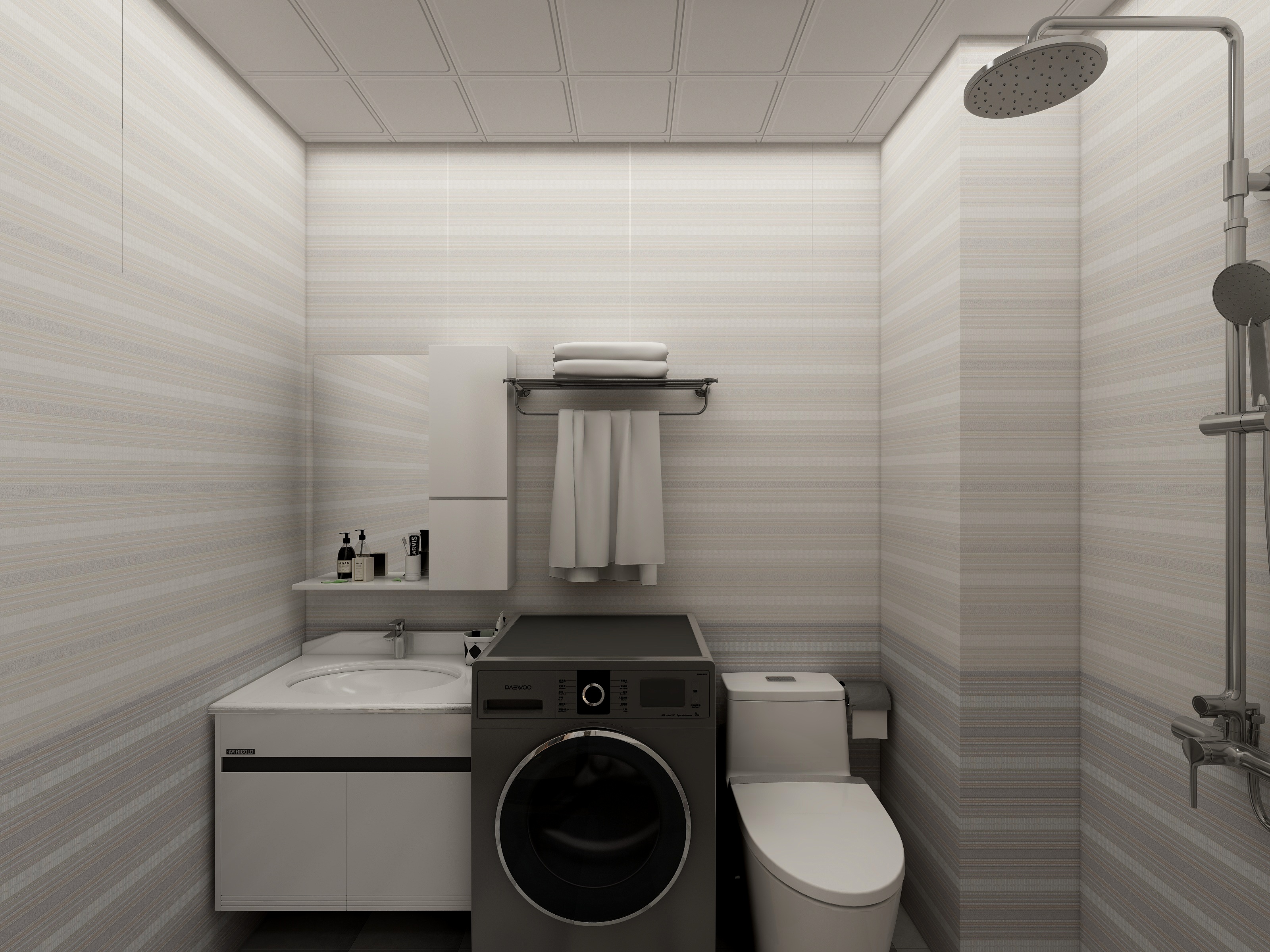 李青越-66方北欧两居一层卫生间装修效果图第2张