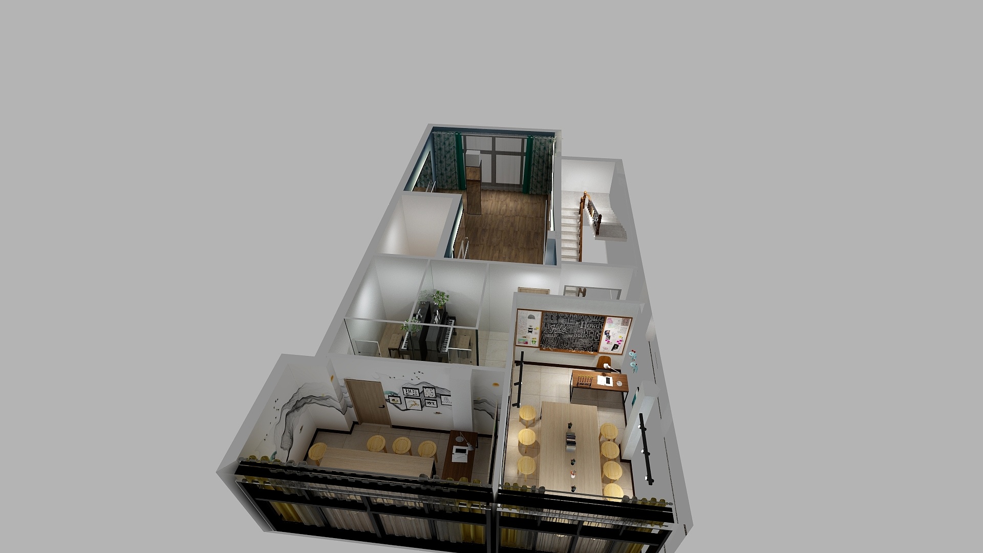 陌上烟雨紫-雅韵琴行-装修设计方案