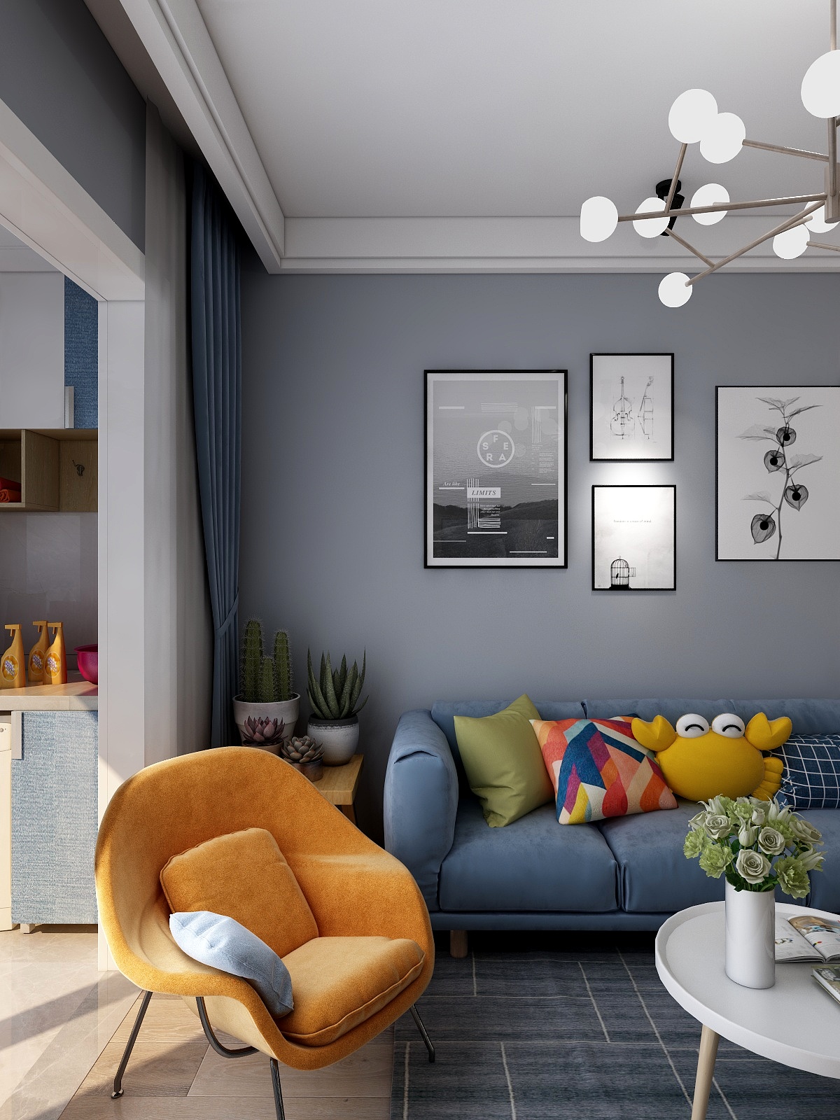 余枫设计-新龙花苑-北欧-装修设计方案