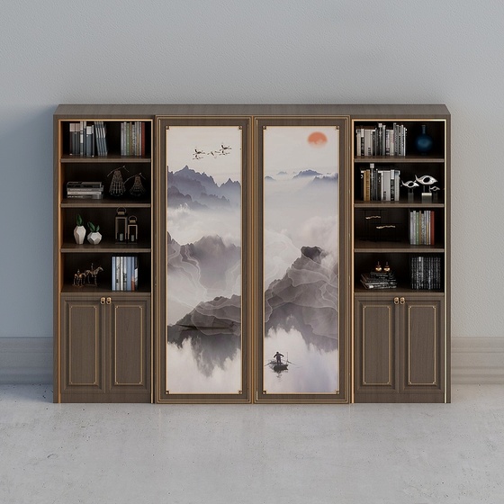 Asian Bookcases,Bookcases,Earth color