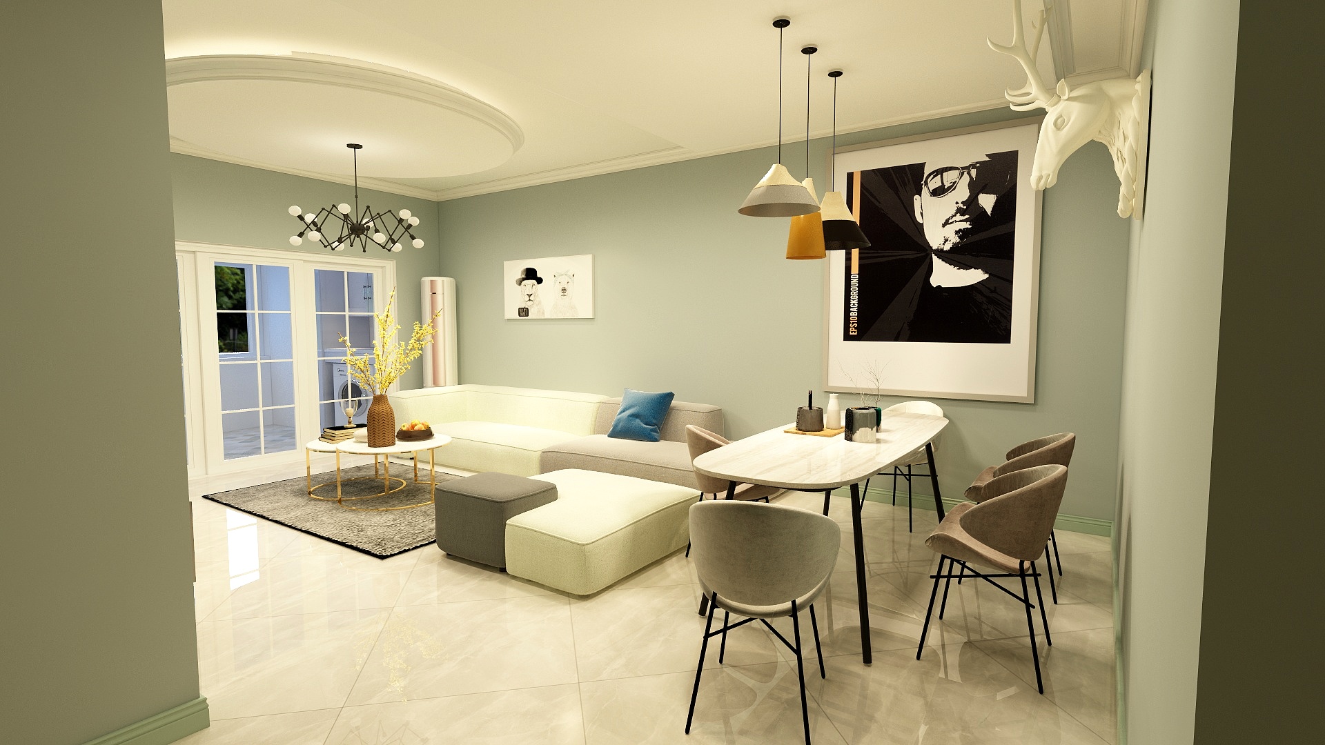 滏Sky-英郡127.68㎡A1型面积12768m户型-副本-装修设计方案