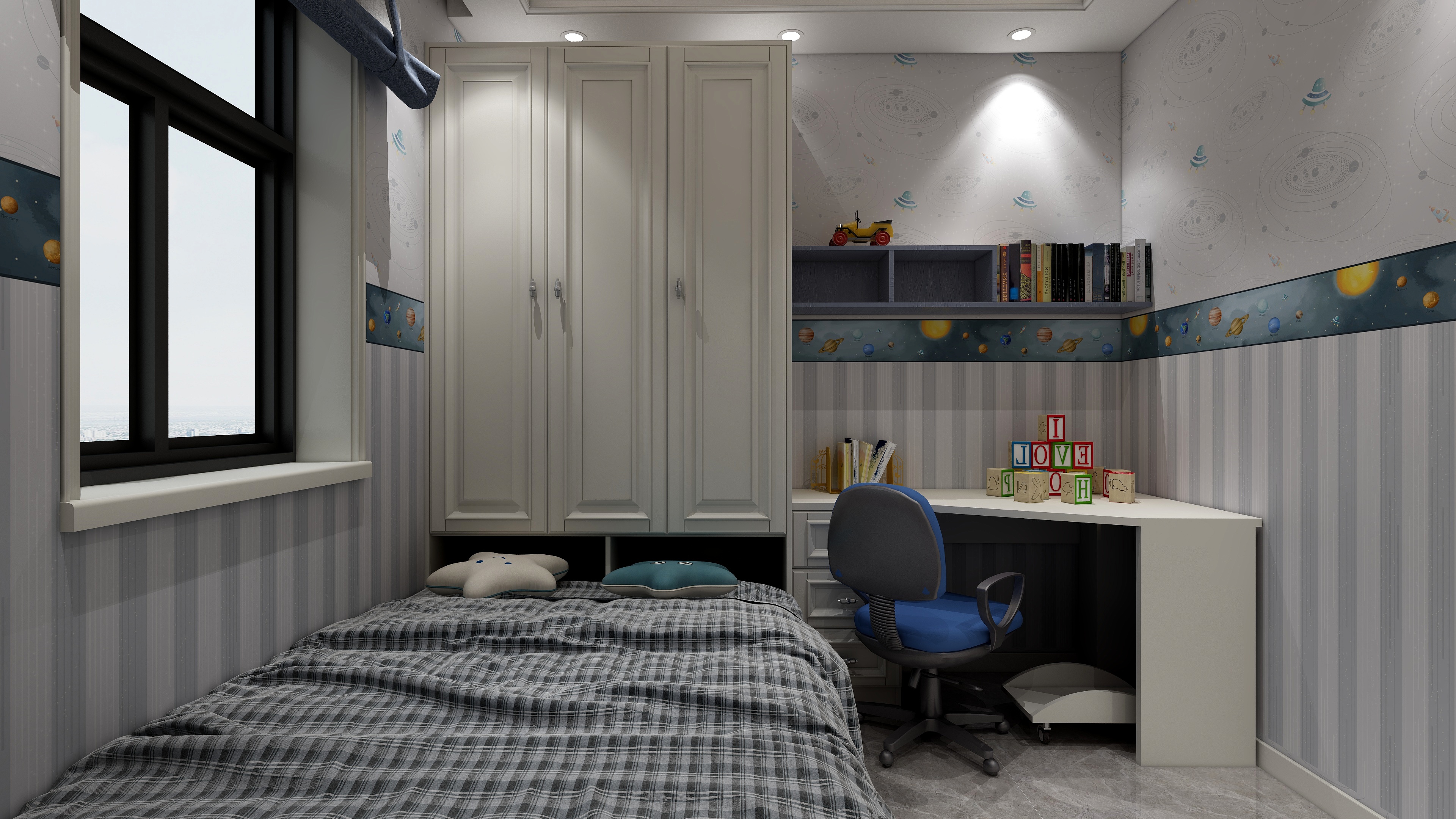 131****7800-135㎡简欧三居一层男孩房装修效果图第2张