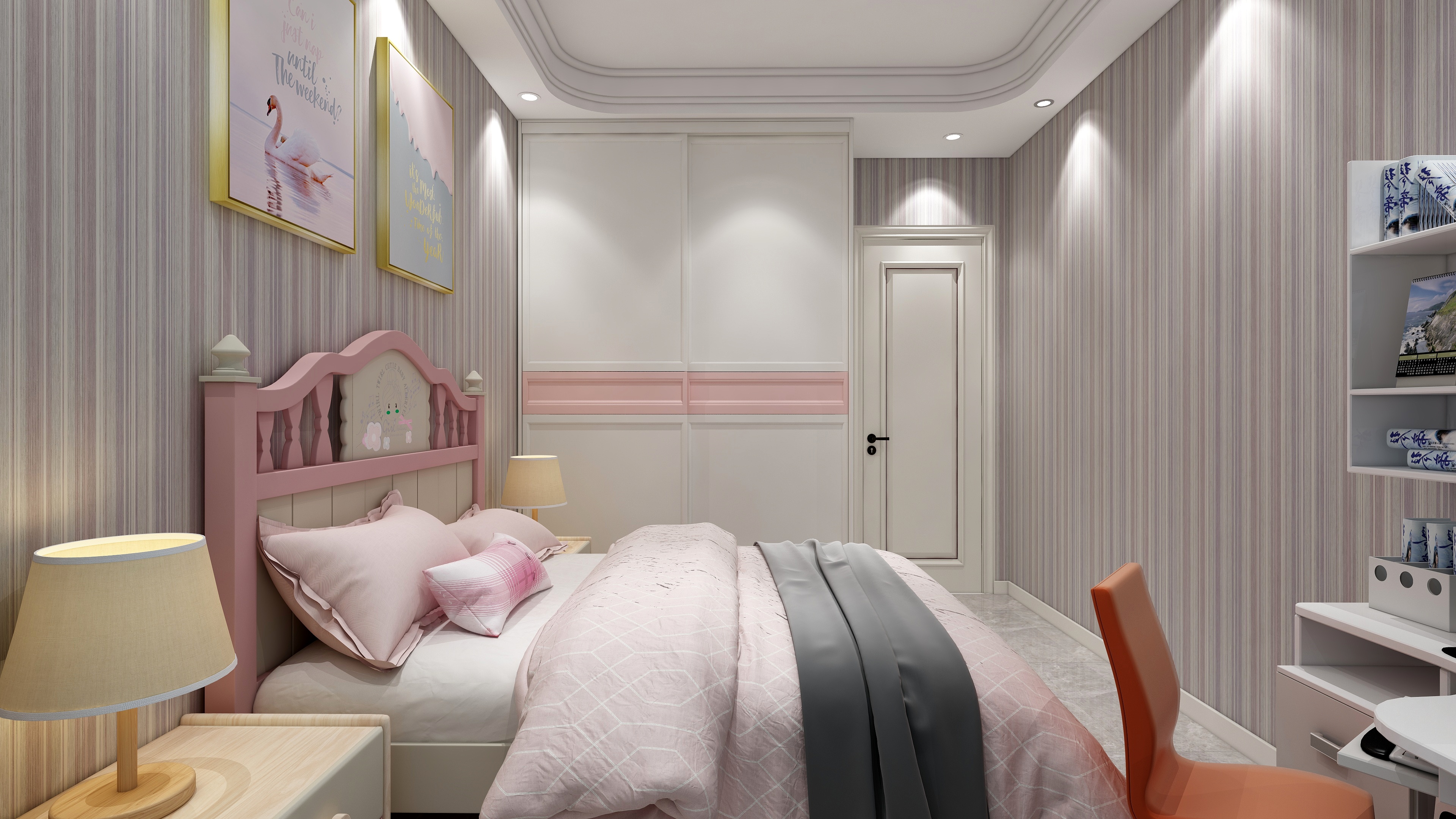 131****7800-135㎡简欧三居一层女儿房装修效果图第1张