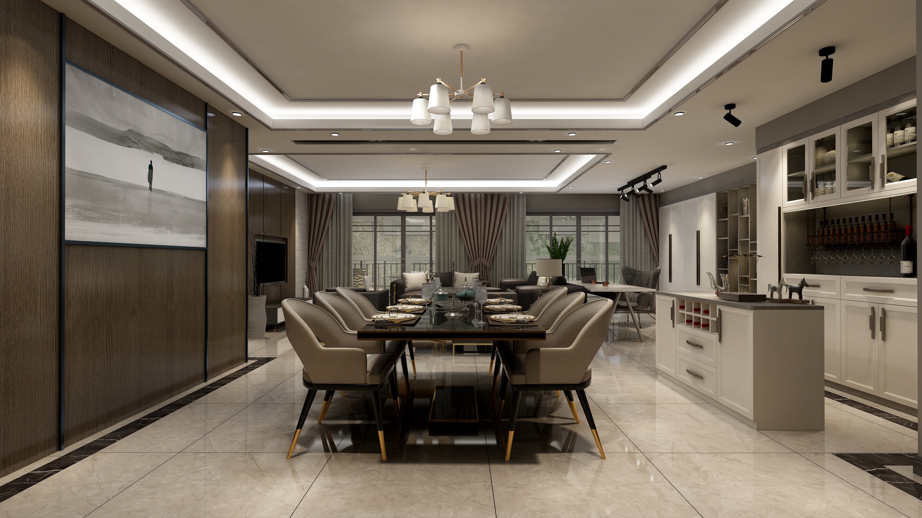 胡远志-238㎡轻中式四居-装修设计方案