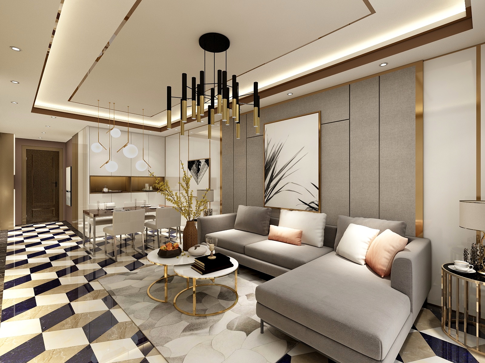 廸偉-80㎡后现代两居装修效果图